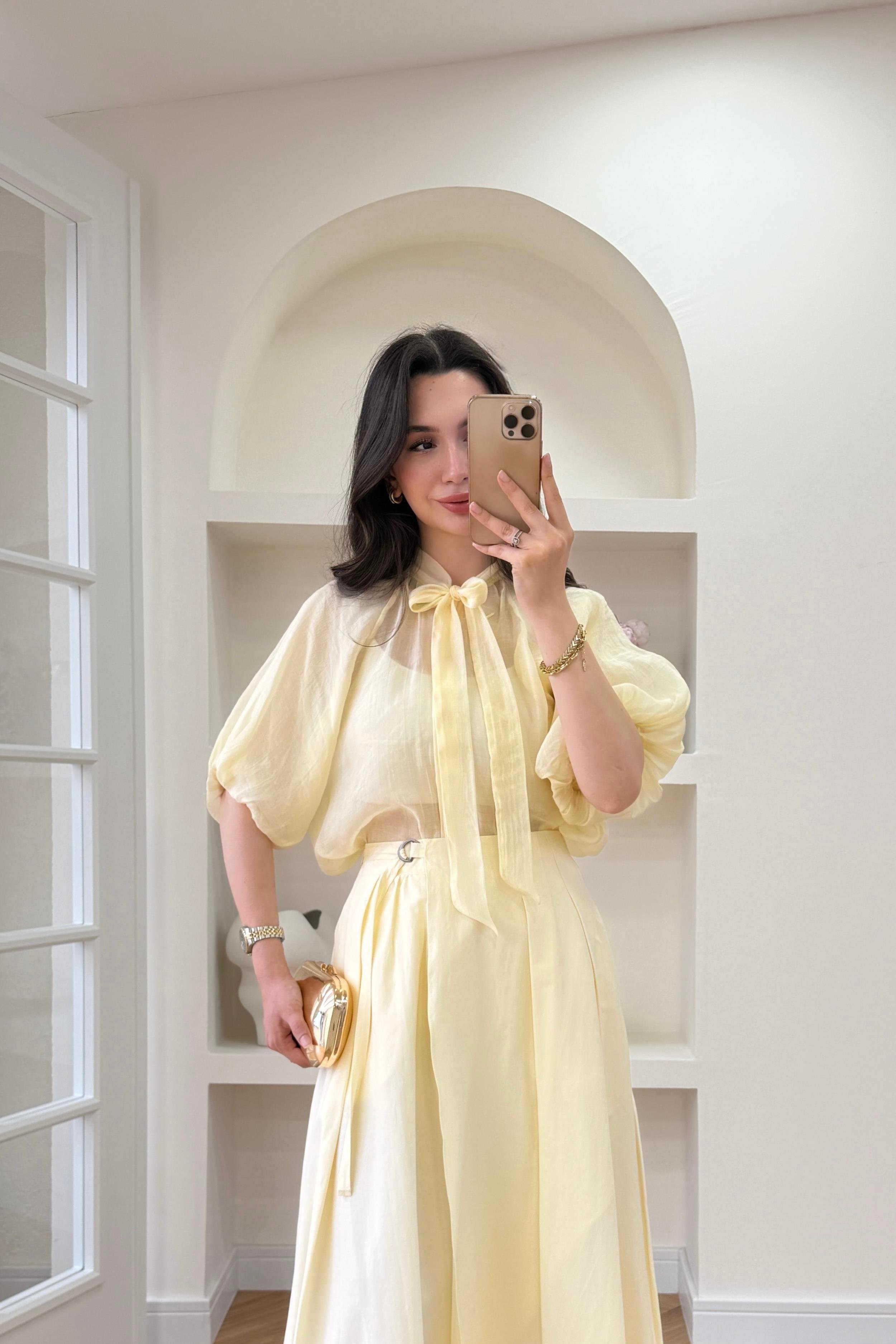 LENA ŞİFON GÖMLEK - SARI