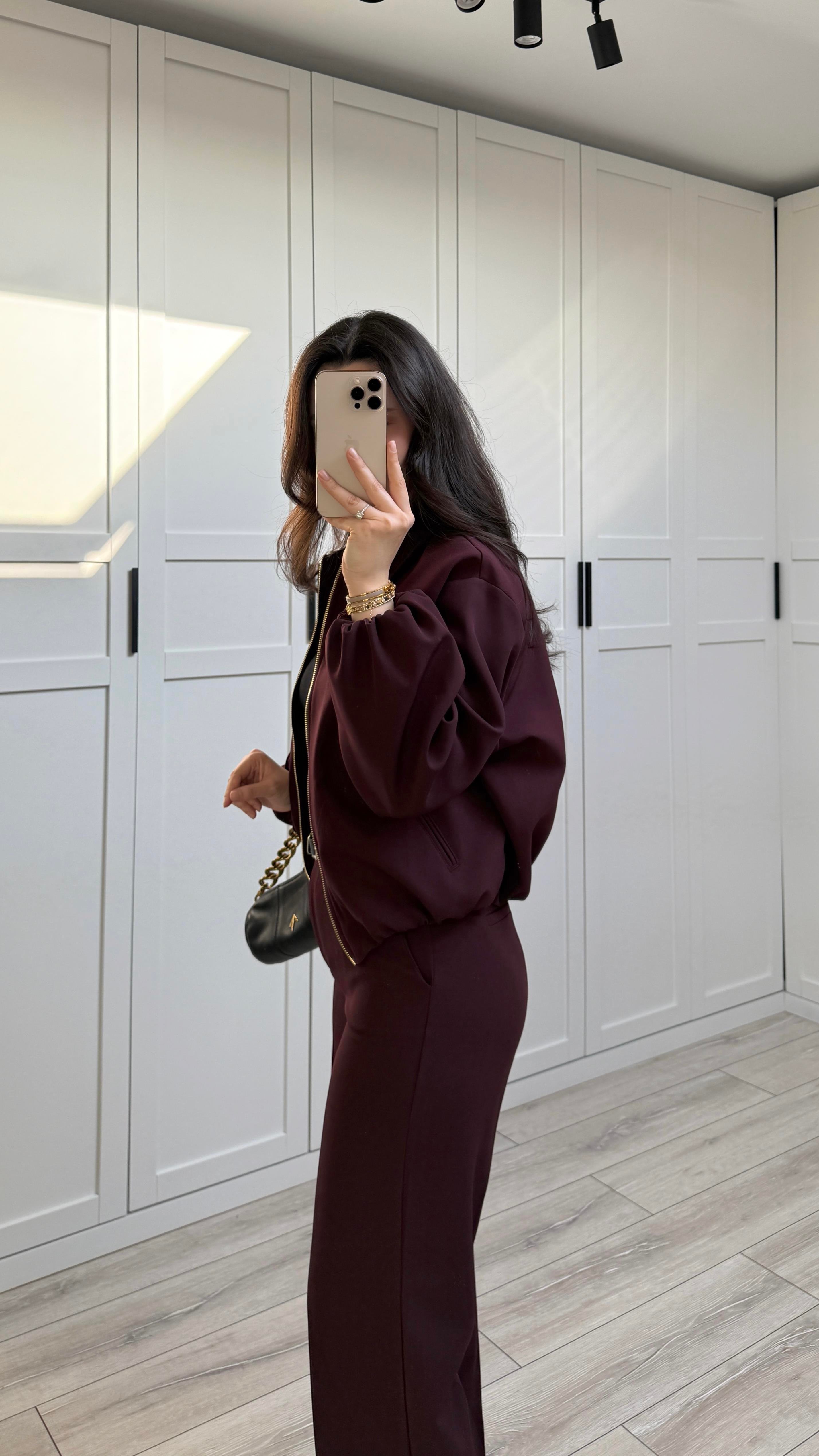 PAÇASI KATLAMALI CEKET PANTOLON TAKIM - BORDO