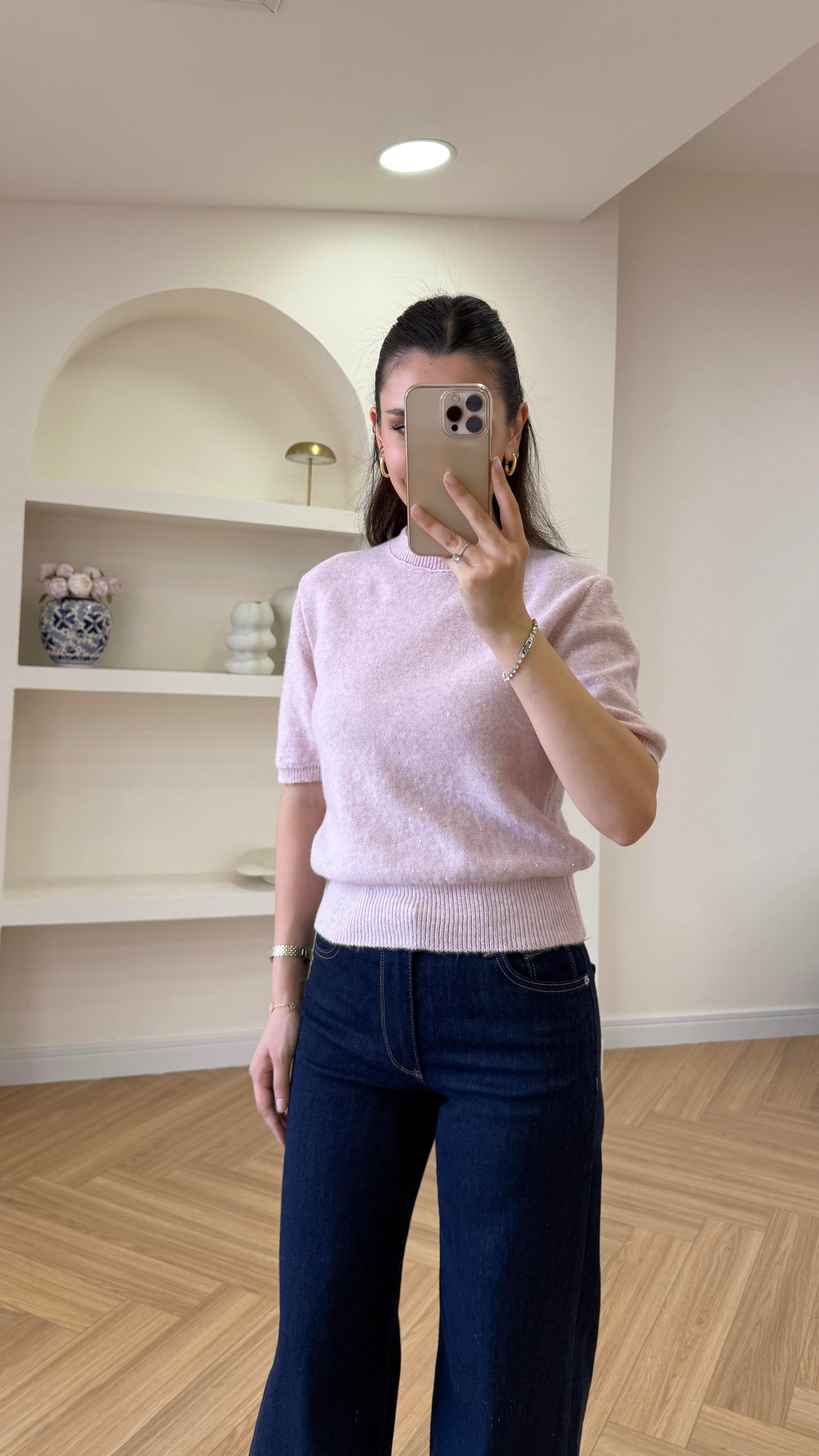 PUL DETAYLI TRİKO - PEMBE