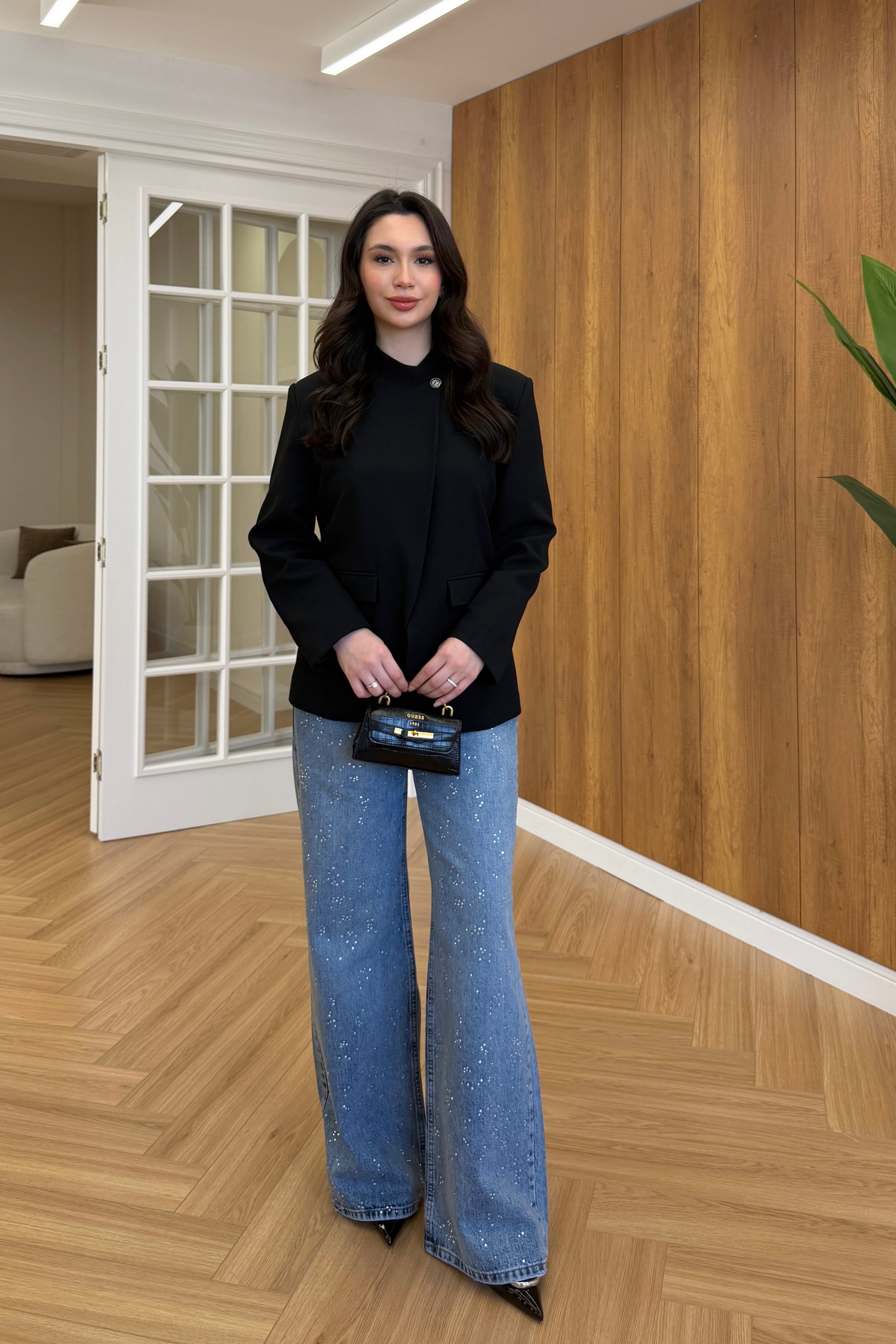 TEK DÜĞMELİ BLAZER CEKET - SİYAH