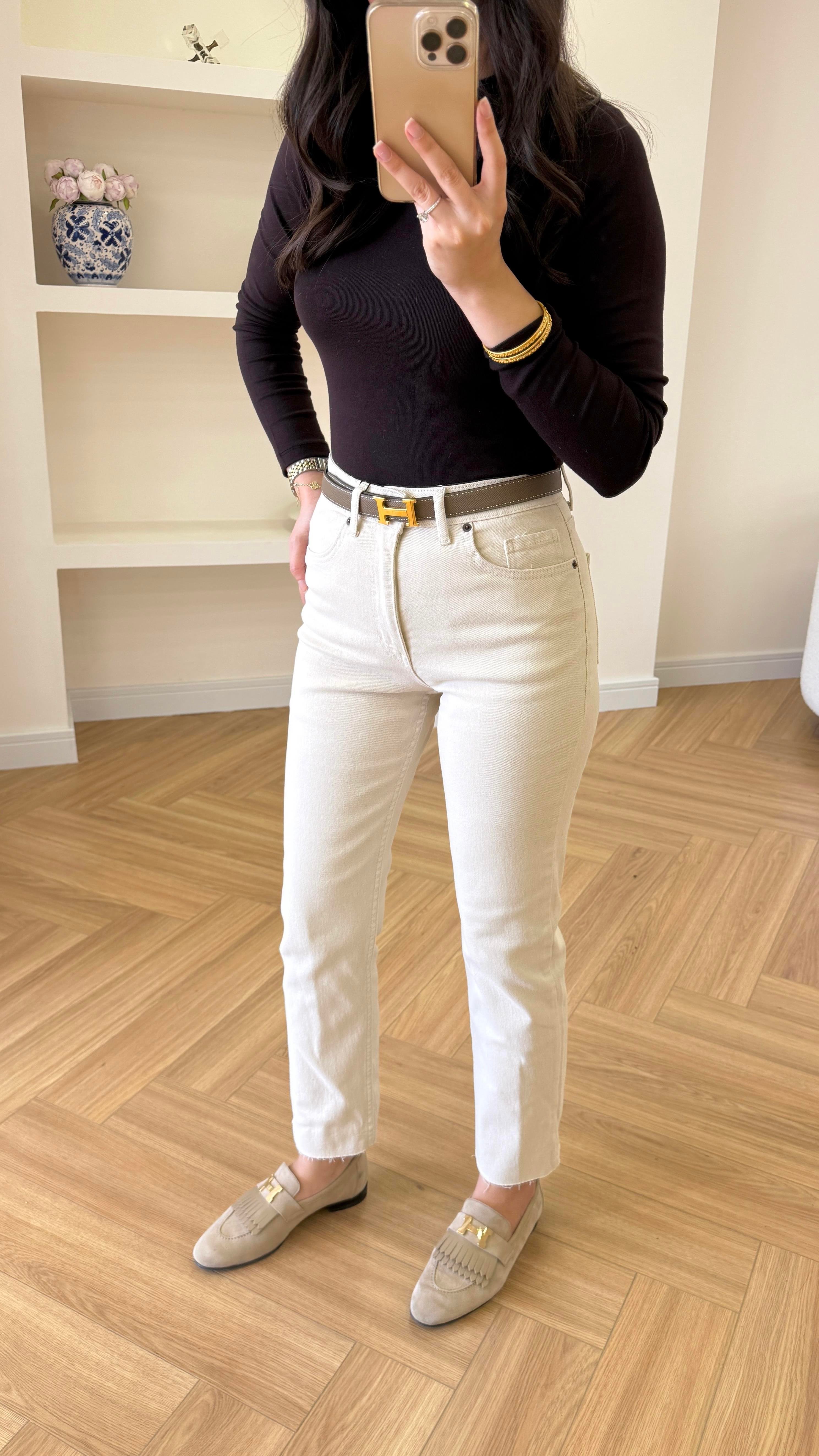 ZARA KESİK PAÇA JEAN - BEJ