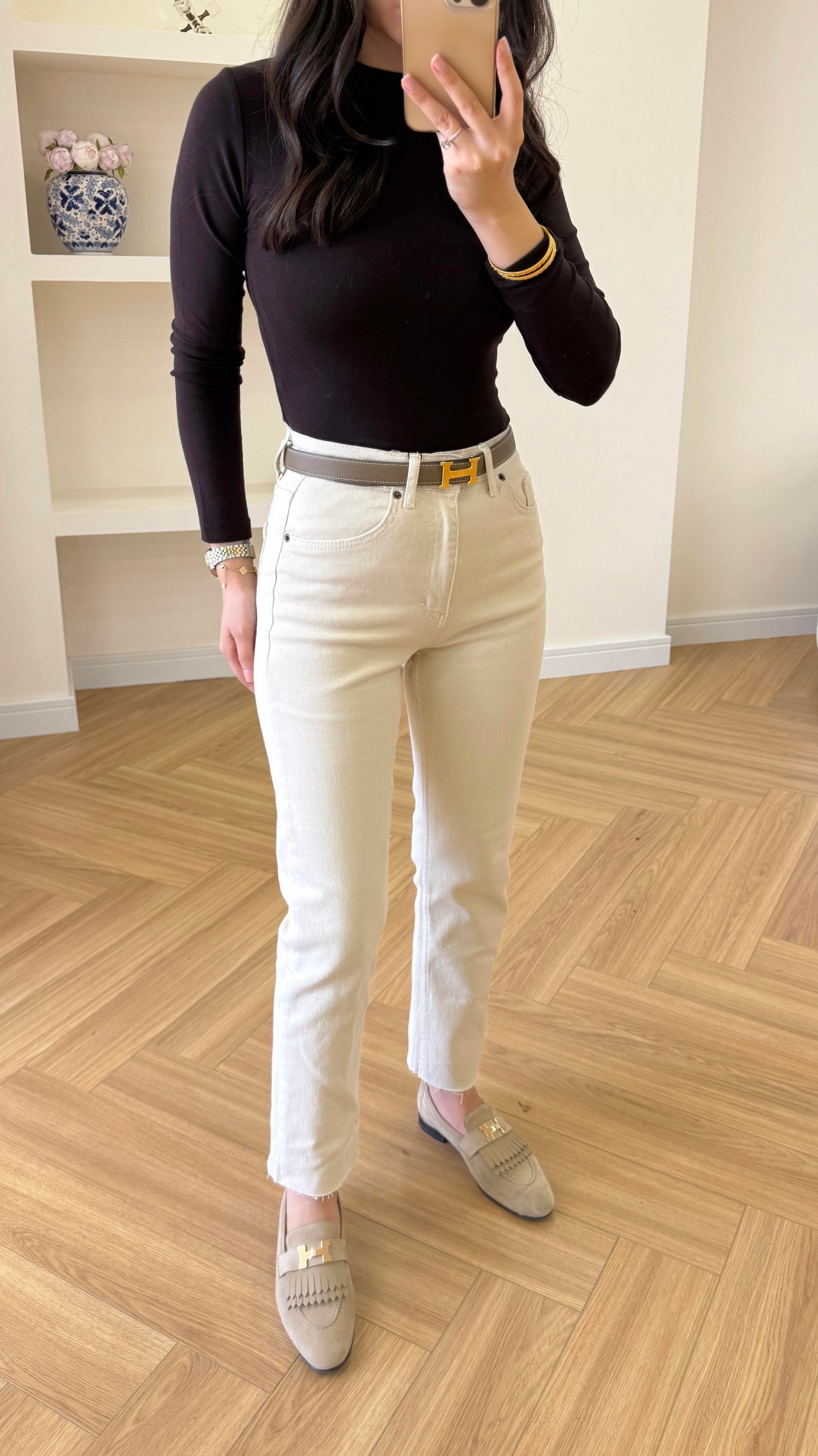 ZARA KESİK PAÇA JEAN - BEJ