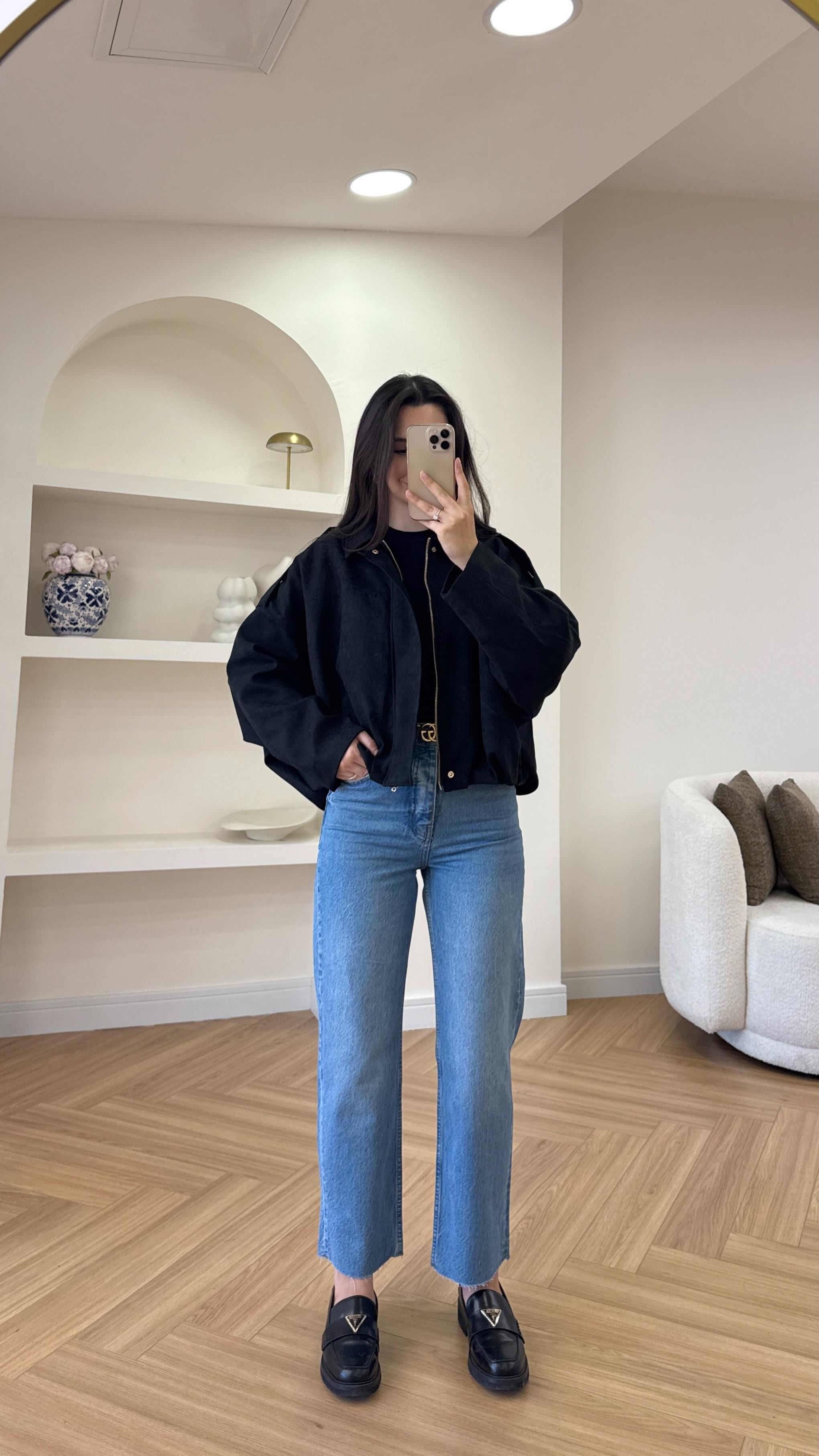 ZARA KESİK PAÇA JEAN - MAVİ