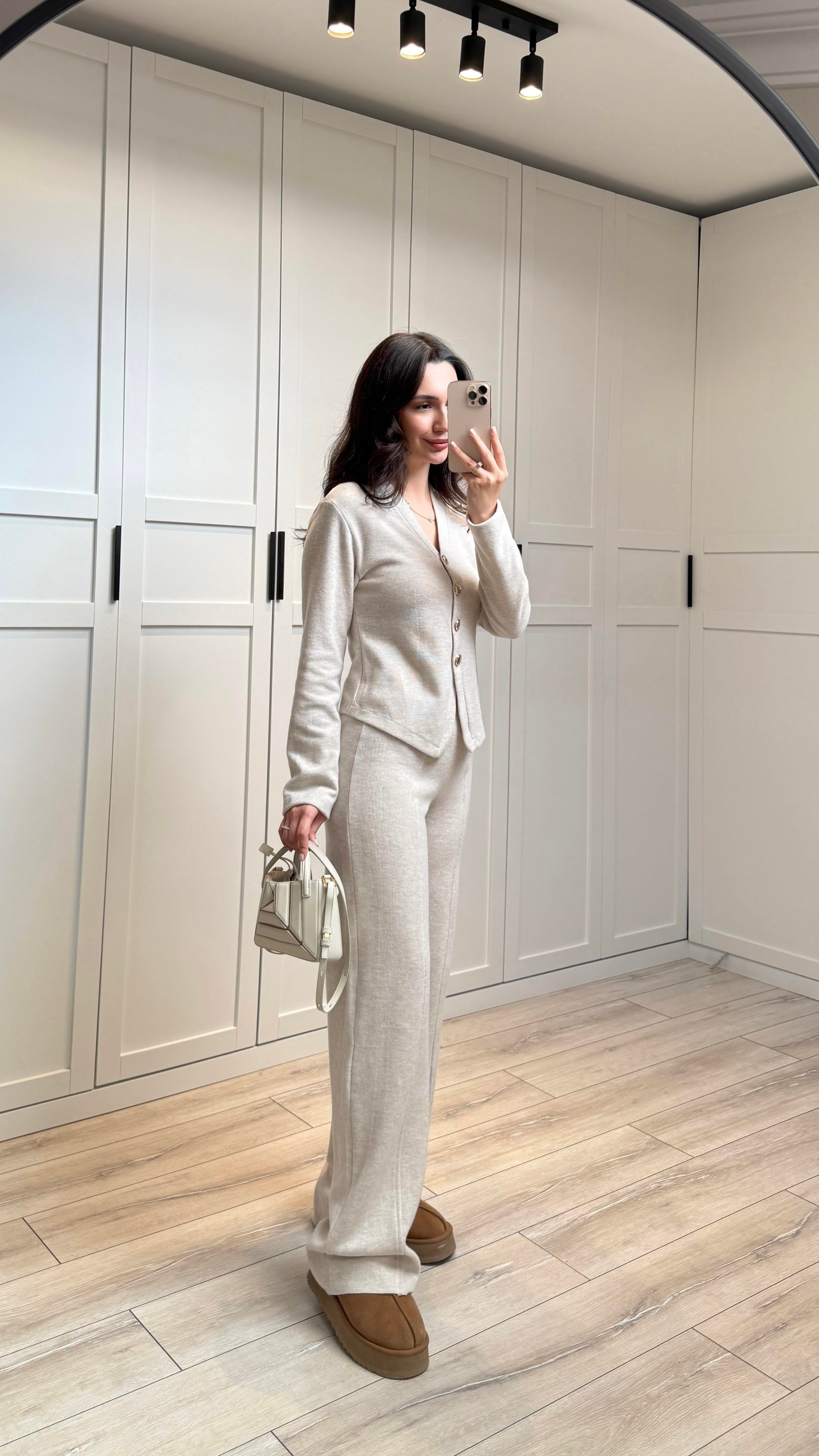 ZARA SELANİK ÖRME TAKIM - BEJ