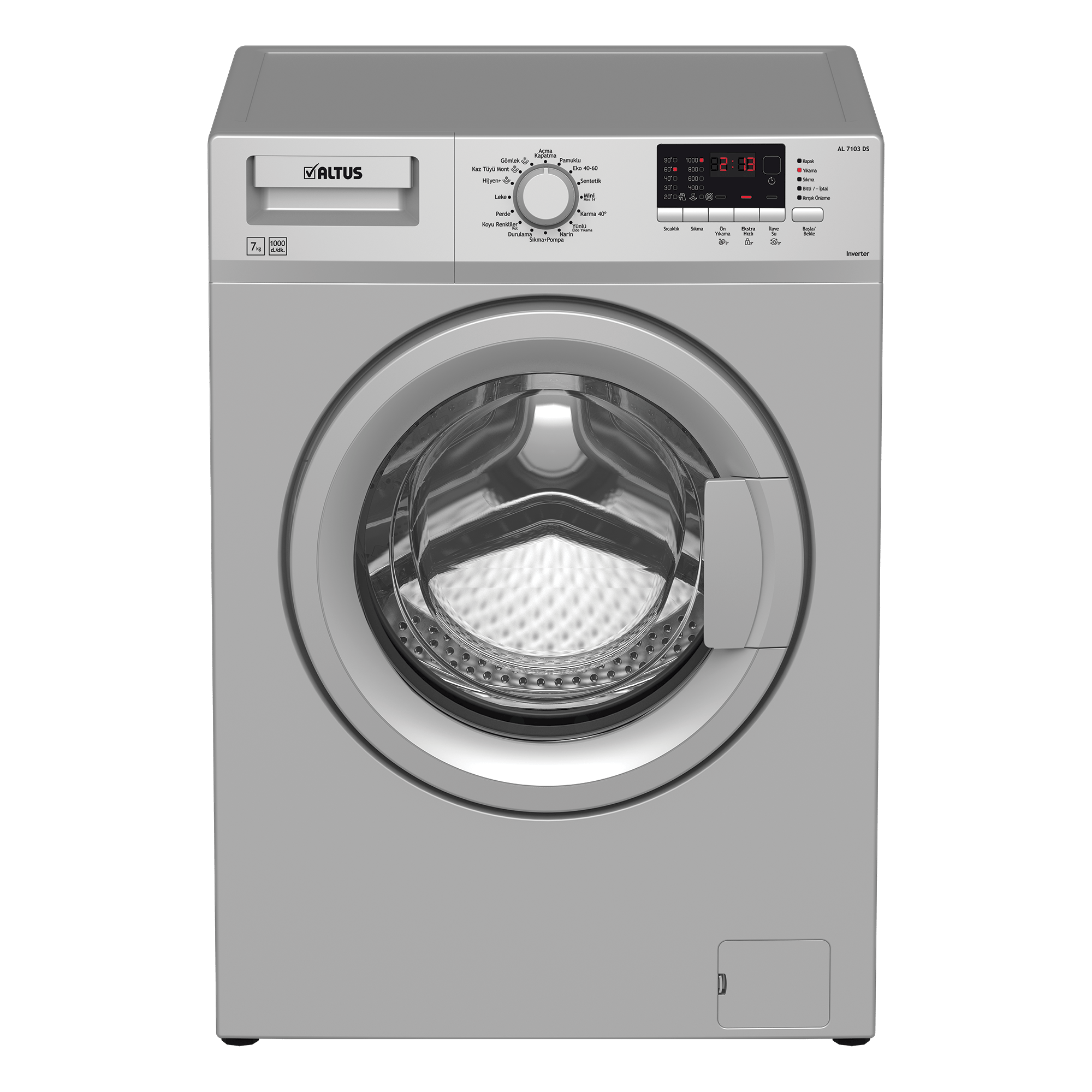 Altus 7 Kg 1000 Devir Gri Çamaşır Makinesi