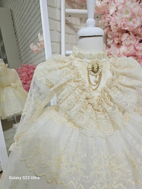 Angel Dantelli Uzun Kollu Kız Bebek Elbisesi,Doğum günü,fotoğraf çekim elbise,0-12 Yaş Uygun