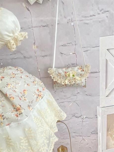 Krem Çiçekli Takım Vintage Kız Bebek Elbise,Doğum günü elbiseSİ