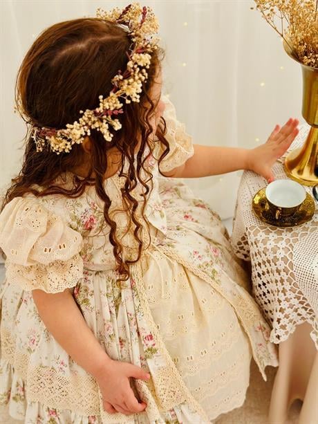 Lady Krem Kız Bebek Elbisesi,Doğum günü,fotoğraf çekim elbise,0-12 Yaş Uygun