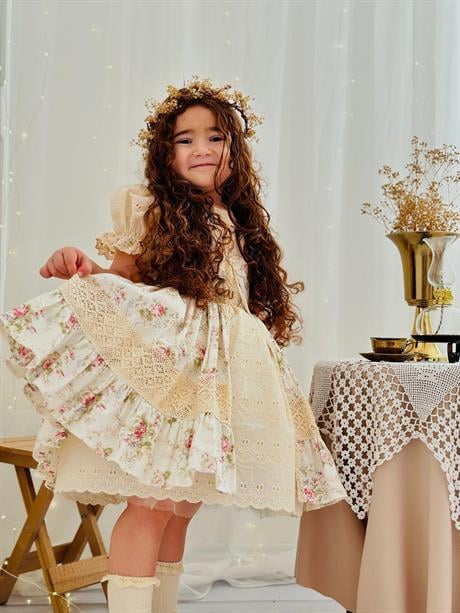 Lady Krem Kız Bebek Elbisesi,Doğum günü,fotoğraf çekim elbise,0-12 Yaş Uygun