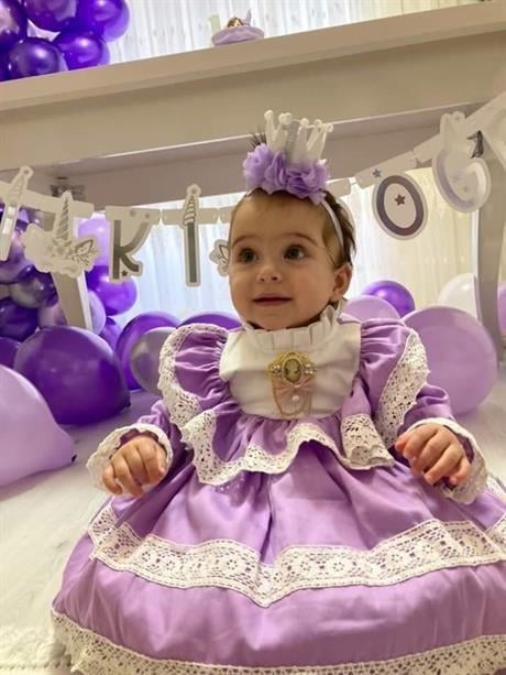 Lila Kız Bebek Elbisesi,Doğum günü elbisesi, fotoğraf çekim elbisesi 0-12 Yaşa Uygun