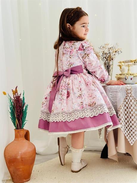 Pembe Royal Vintage Kız Bebek Elbise,Doğum günü elbise,fotoğraf çekim elbise,0-12 Yaş Uygun