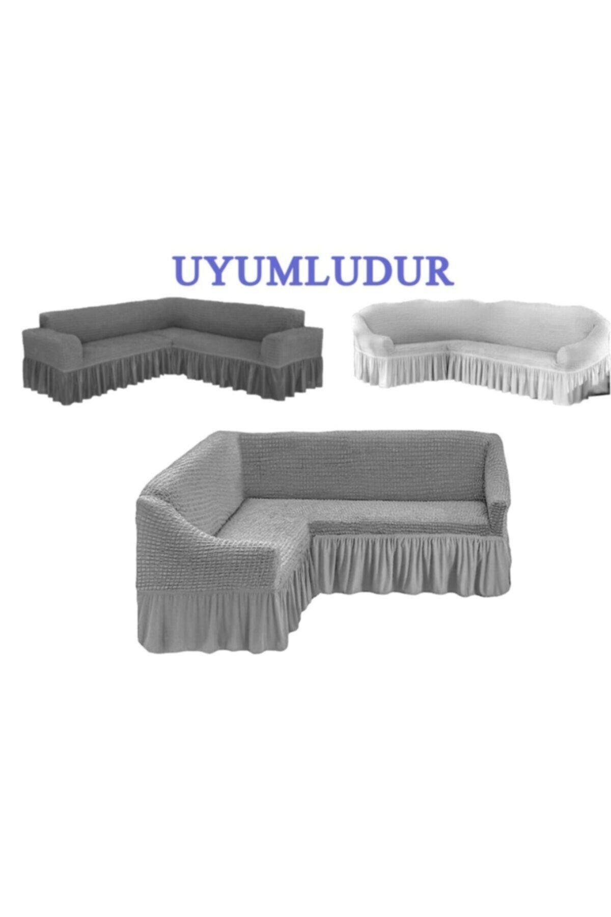 Bürümcük L Köşe Koltuk Örtüsü, Lastıkli, Standart