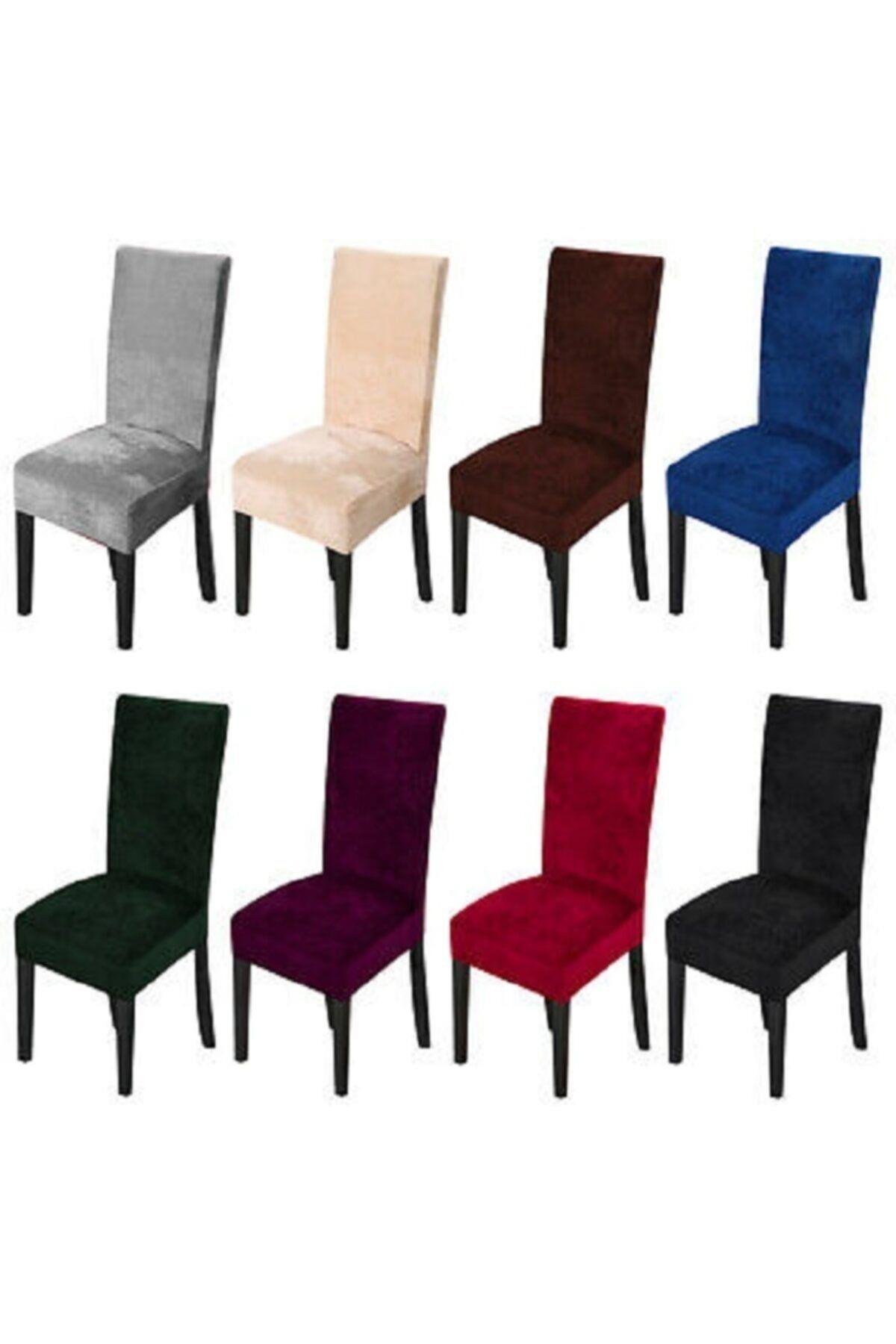 Ipek Kadife Sandalye Kılıfı,sandalye Örtüsü, Lastıkli, Standart 1 Adet