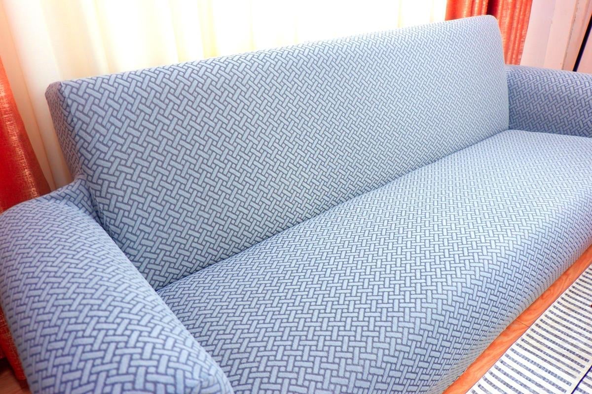 Jakarlı 3'lü Koltuk Örtüsü Hasır Desen - Koyu Gri