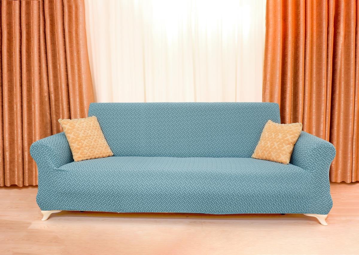 Jakarlı 3'lü Koltuk Örtüsü Hasır Desen - Yeşil