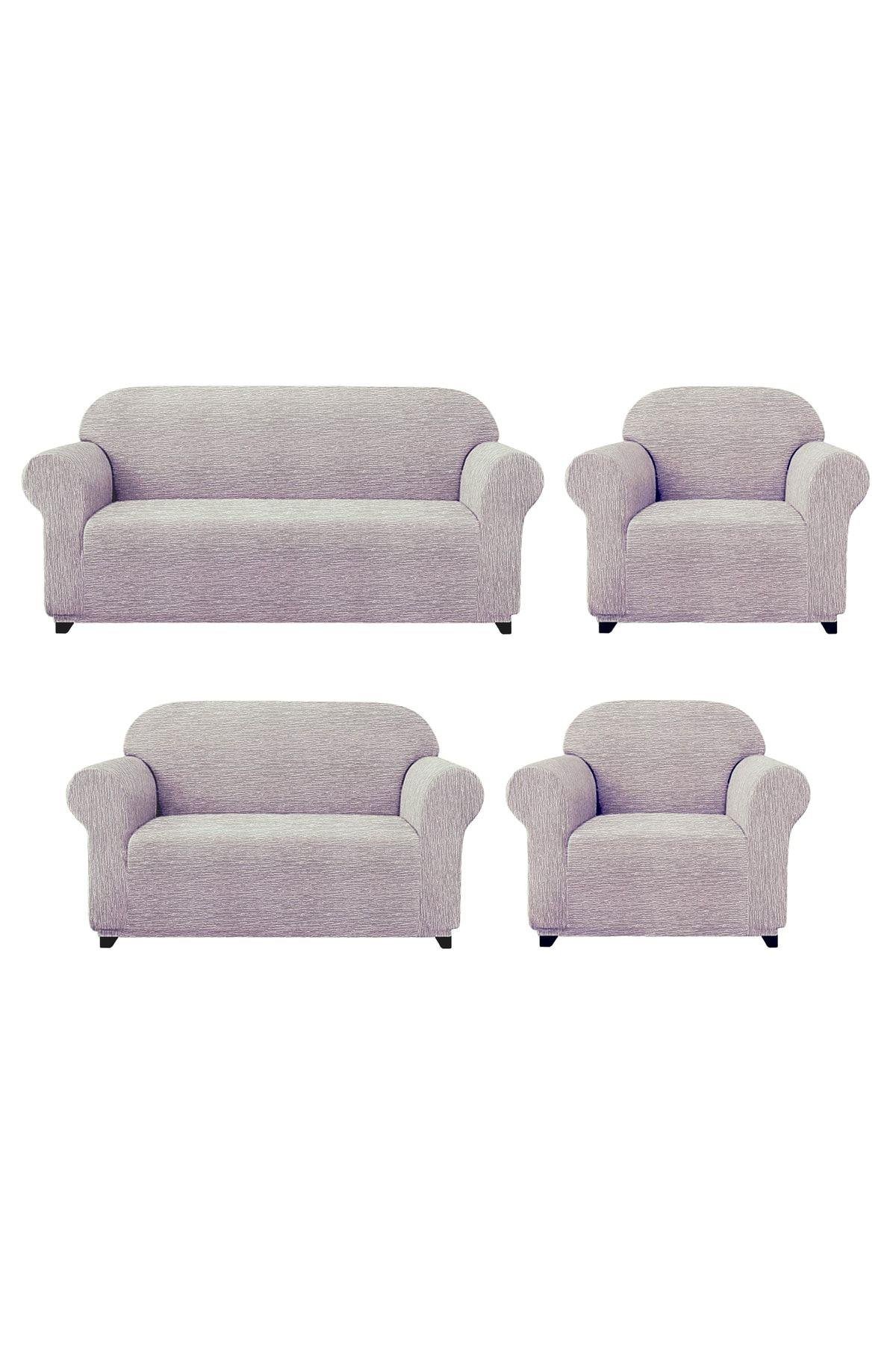 Jakarli Koltuk ,kanepe ,çekyat Örtüsü Çubuk Desen Esnekli Eteksiz3+2+1+1 Takım Için