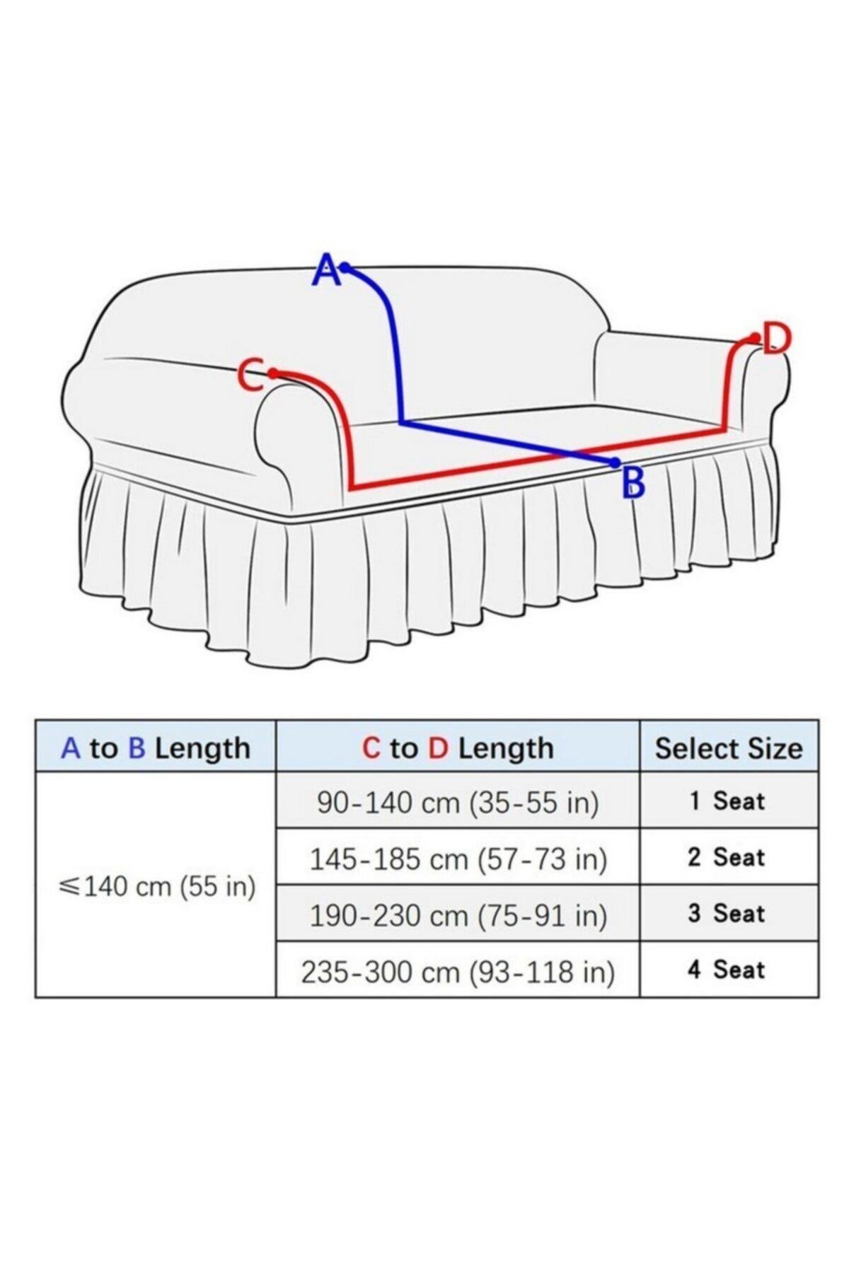 Jakarli Koltuk, Kanepe Çekyat Örtüsü Likrali Lastikli Standart 3 Kişilik