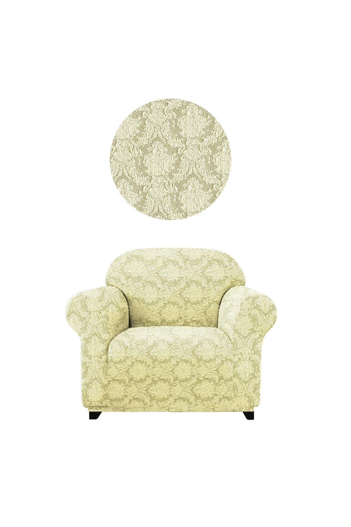 Jakarli Koltuk ,kanepe ,çekyat Örtüsü Şal Desen Esnekli Eteksiz Tekli (berjer)için