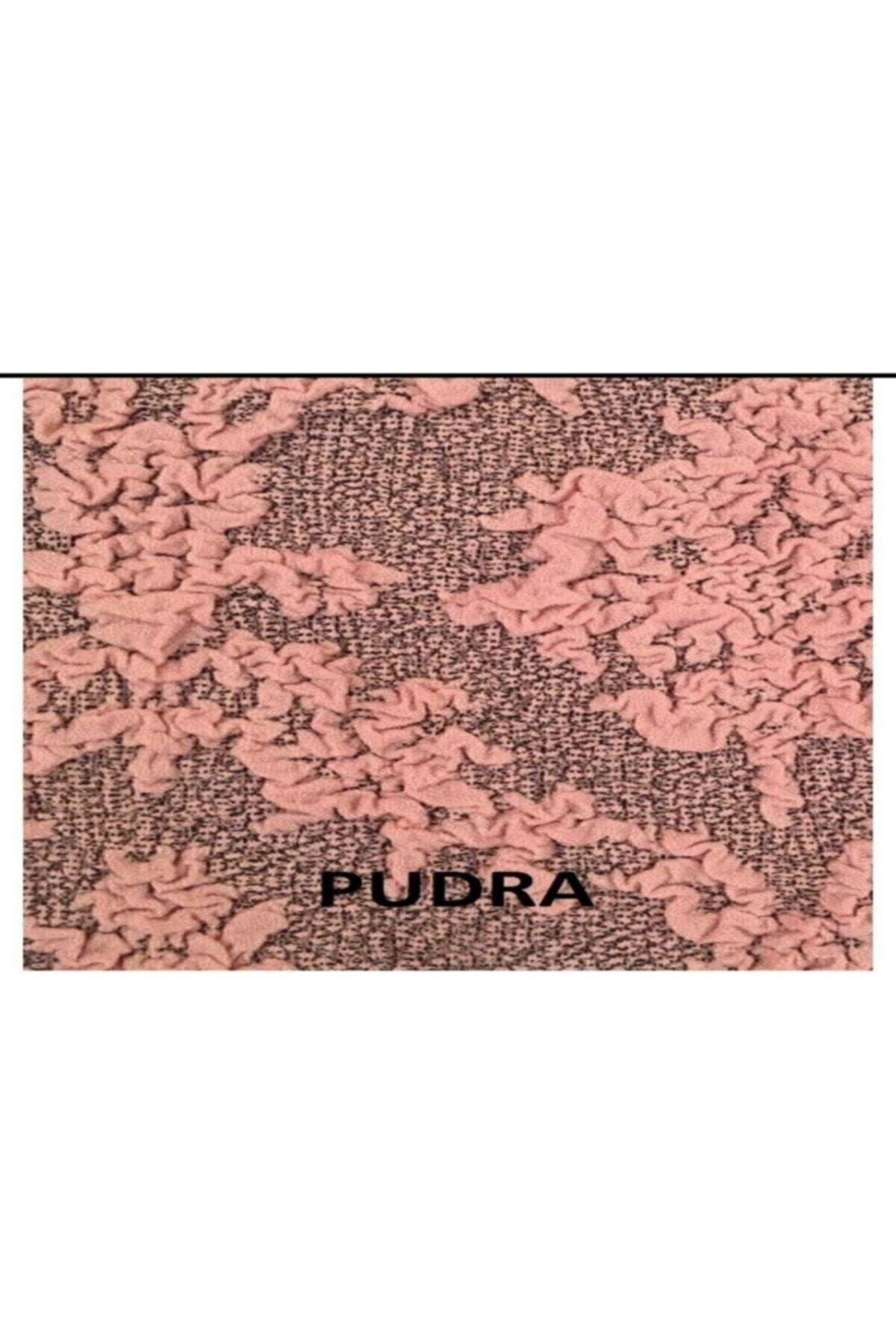 Jakarlı Koltuk Örtüsü Takımı 3+3+1+1 (pudra)