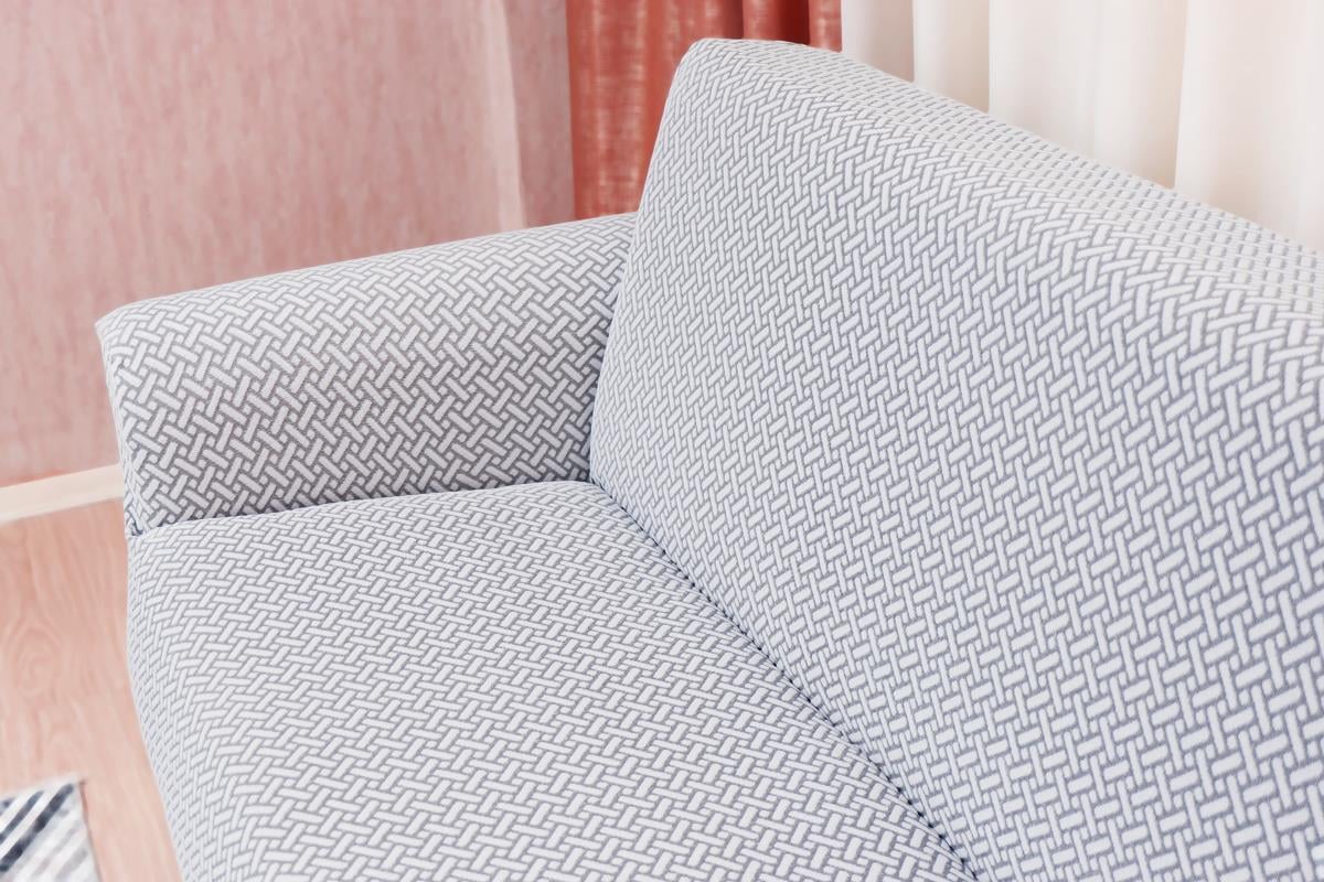 Jakarlı Koltuk Örtüsü Takımı Hasır Desen 3+3+1+1 – Açık Gri 