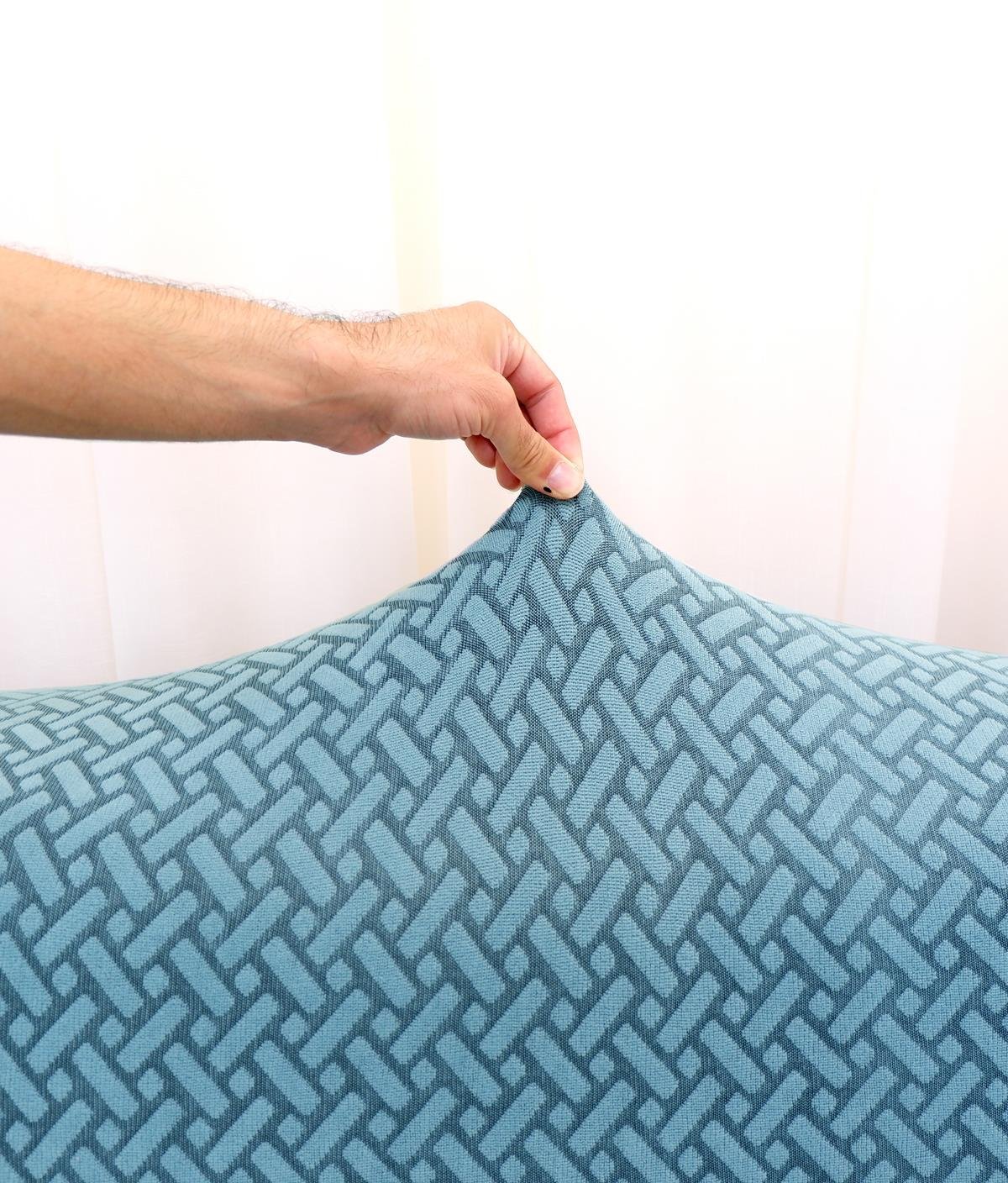 Jakarlı Koltuk Örtüsü Takımı Hasır Desen 3+3+1+1 – Yeşil