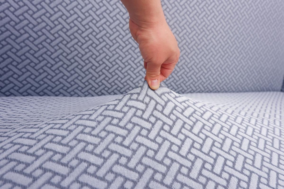 Jakarlı Koltuk Örtüsü Takımı Hasır Desen 3+3+1+1 – Koyu Gri