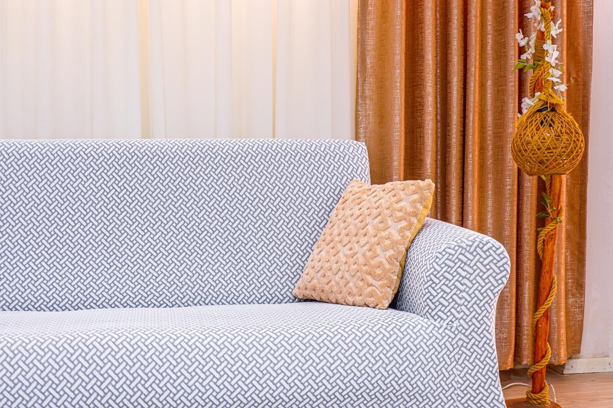 Jakarlı Koltuk Örtüsü Takımı Hasır Desen 3+3+1+1 – Açık Gri 