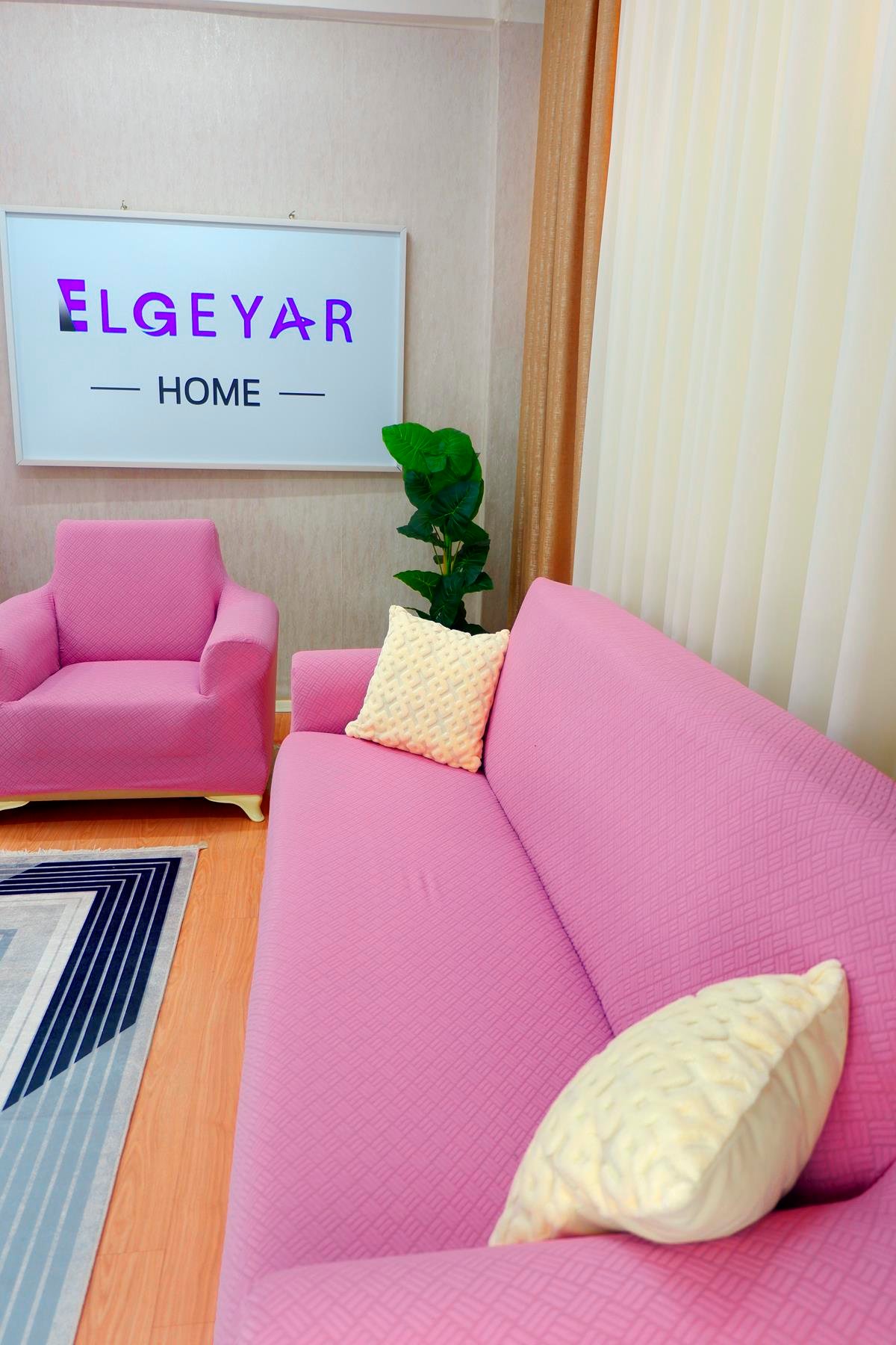 Jakarlı Koltuk Örtüsü Takımı Sepet Desen 3+3+1+1 - Pembe