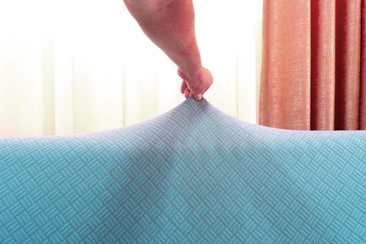 Jakarlı Koltuk Örtüsü Takımı Sepet Desen 3+3+1+1 - Mint