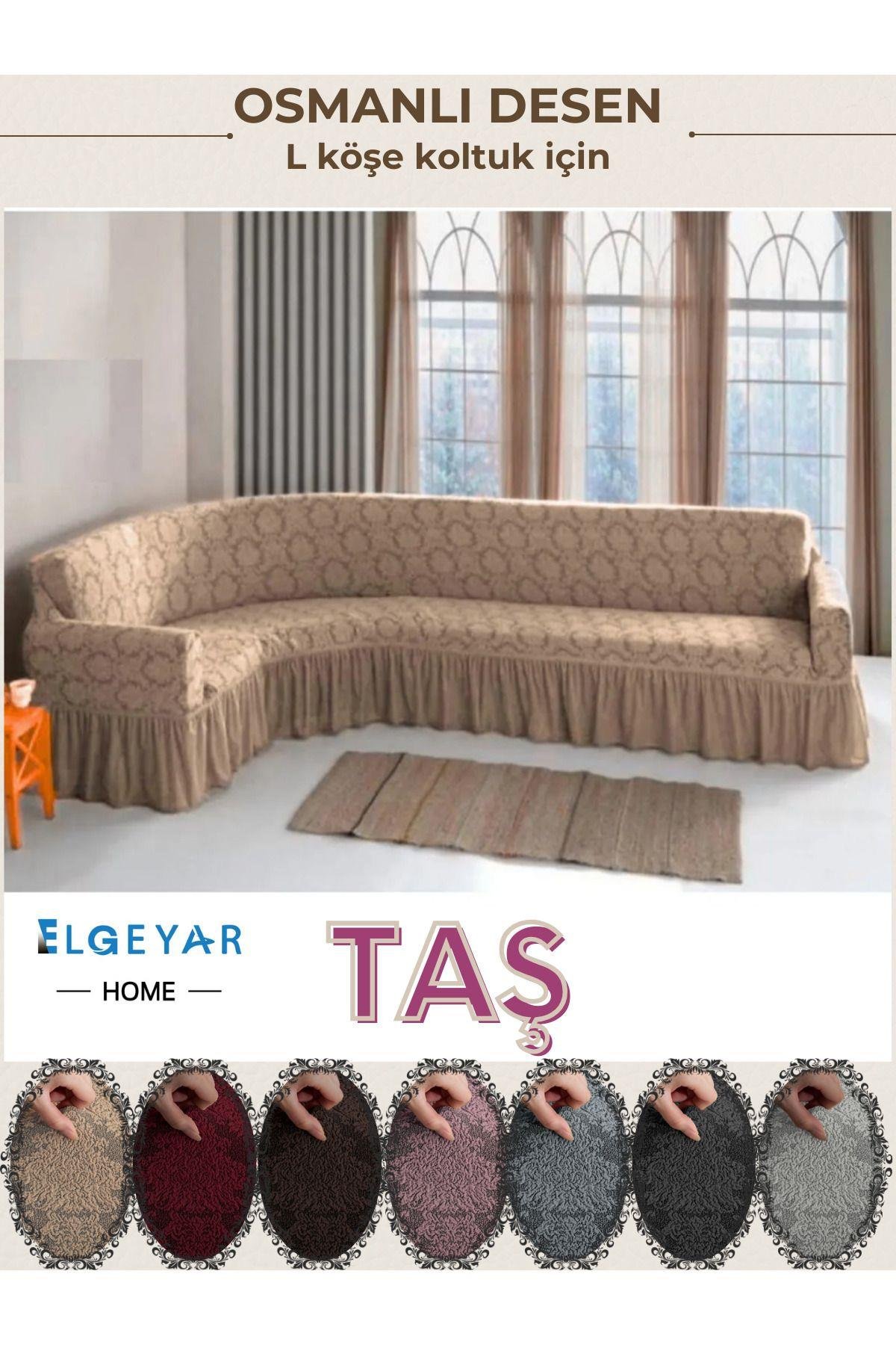 jakarli L köşe koltuk örtüsü ,koltuk kılıfı Şal desen (350cm)