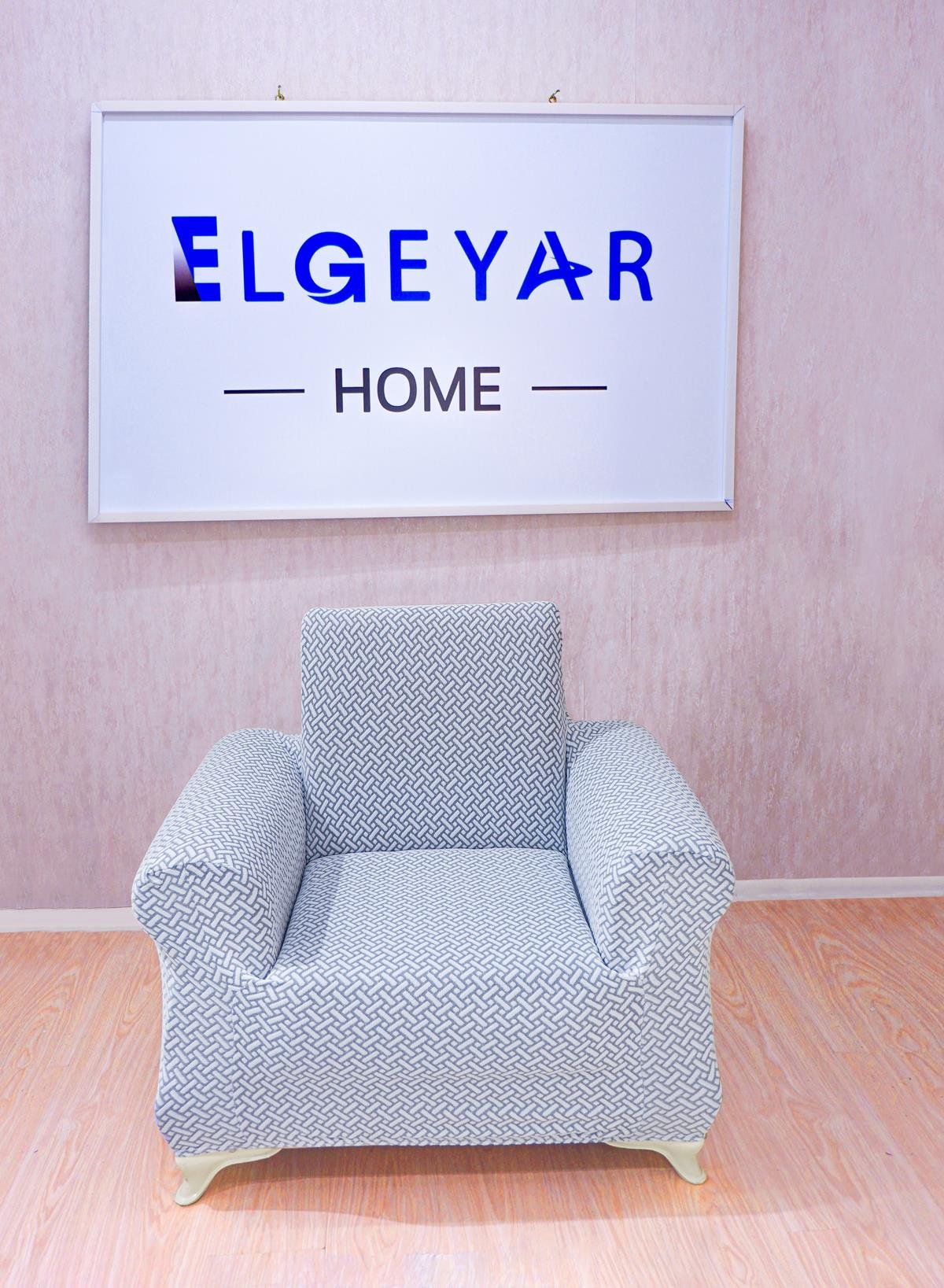 Jakarlı Tekli Koltuk Örtüsü Hasır Desen - Açık Gri