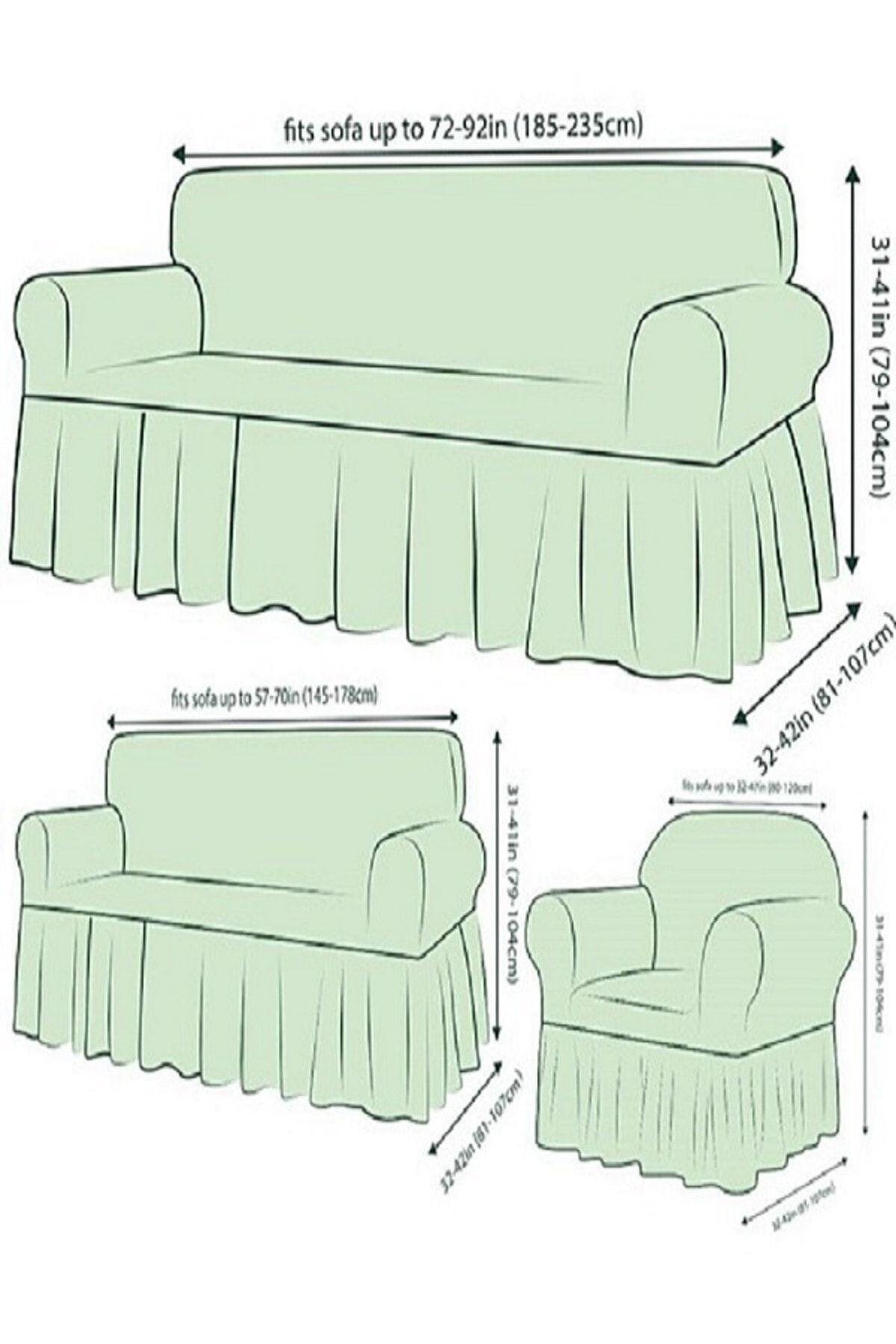 Likrali Koltuk, Kanepe, Çekyat Örtüsü 3 Kişilik Koltuk Örtüsü Lastikli, Pitikare Desen