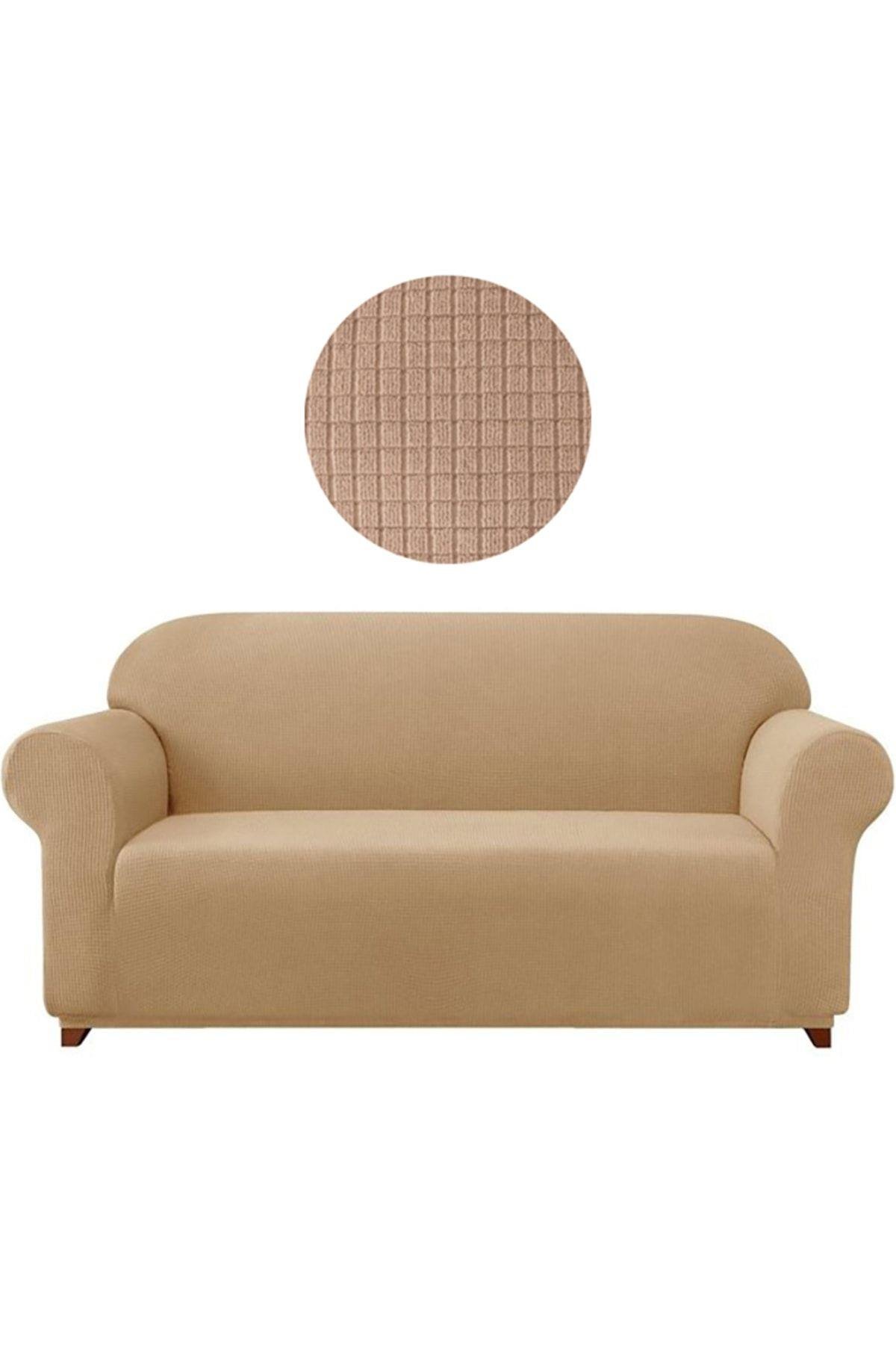 Likrali Koltuk, Kanepe, Çekyat Örtüsü 3 Kişilik Koltuk Örtüsü Lastikli, Pitikare Desen