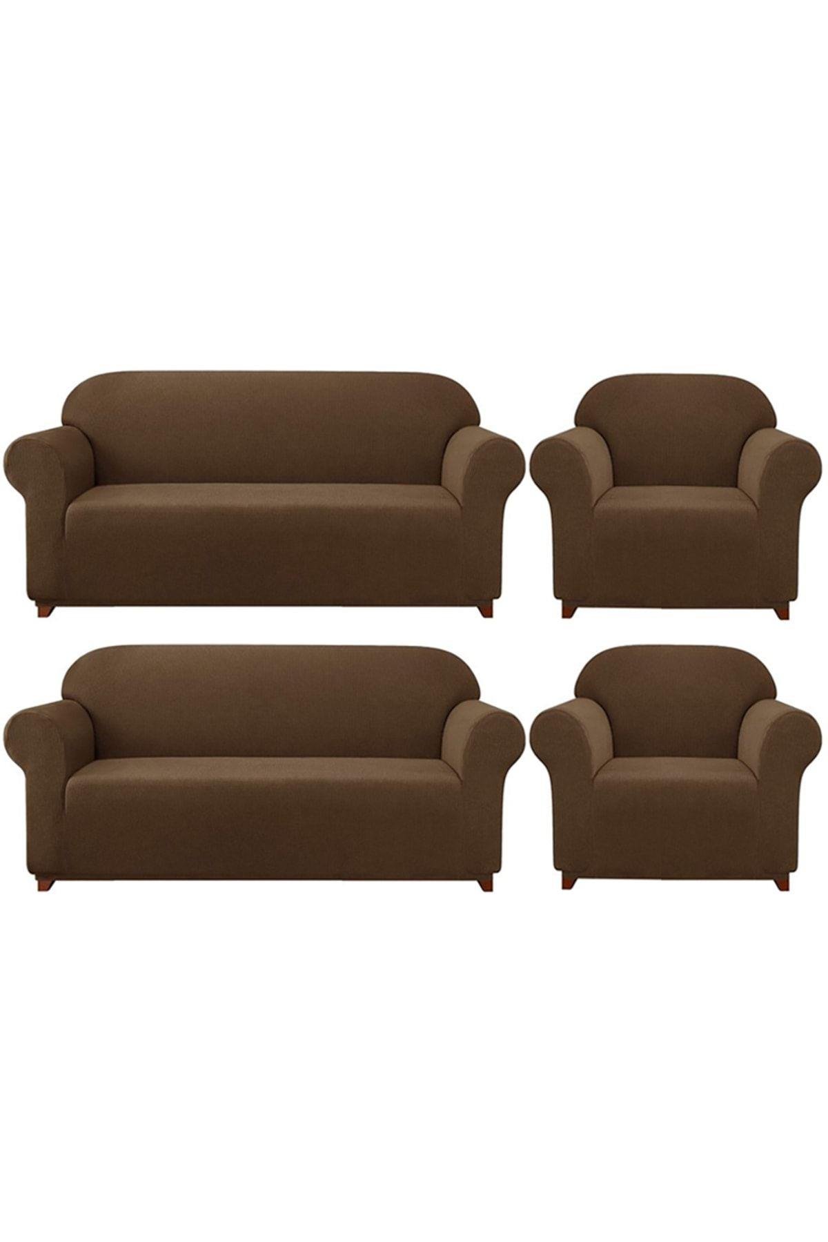 Likrali Koltuk, Kanepe, Çekyat Örtüsü Lastikli, Pitikare Desen3+3+1+1