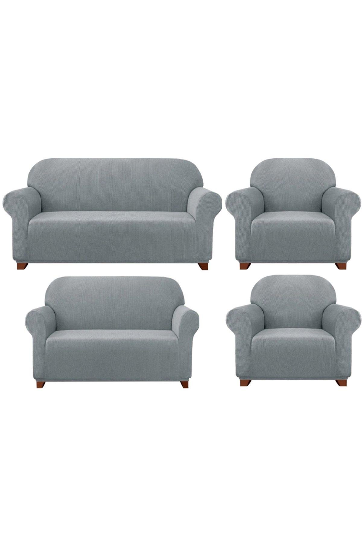 Likrali Koltuk, Kanepe, Çekyat Örtüsü Lastikli, Pitikare Desen 3+2+1+1 Takım