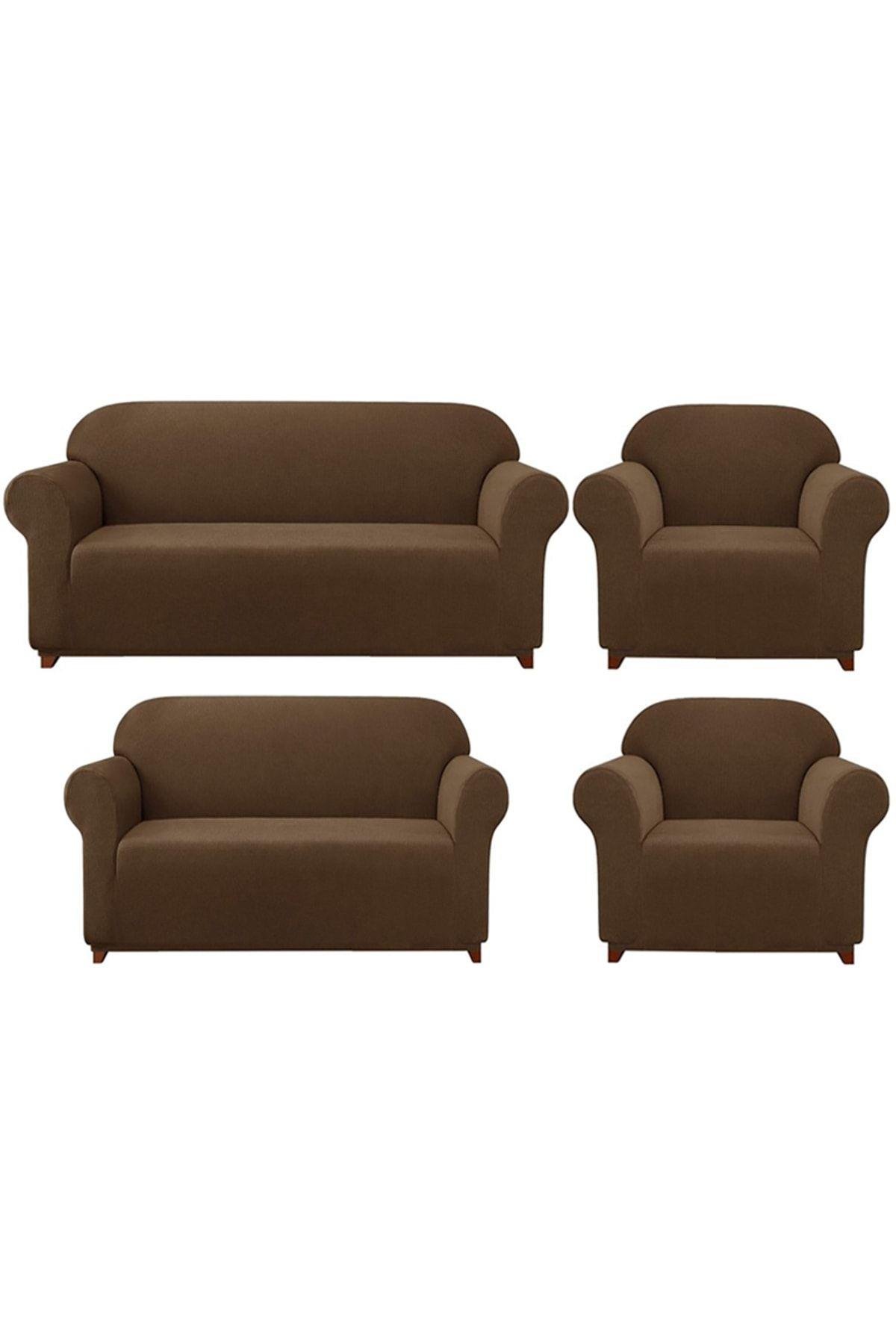 Likrali Koltuk, Kanepe, Çekyat Örtüsü Lastikli, Pitikare Desen 3+2+1+1