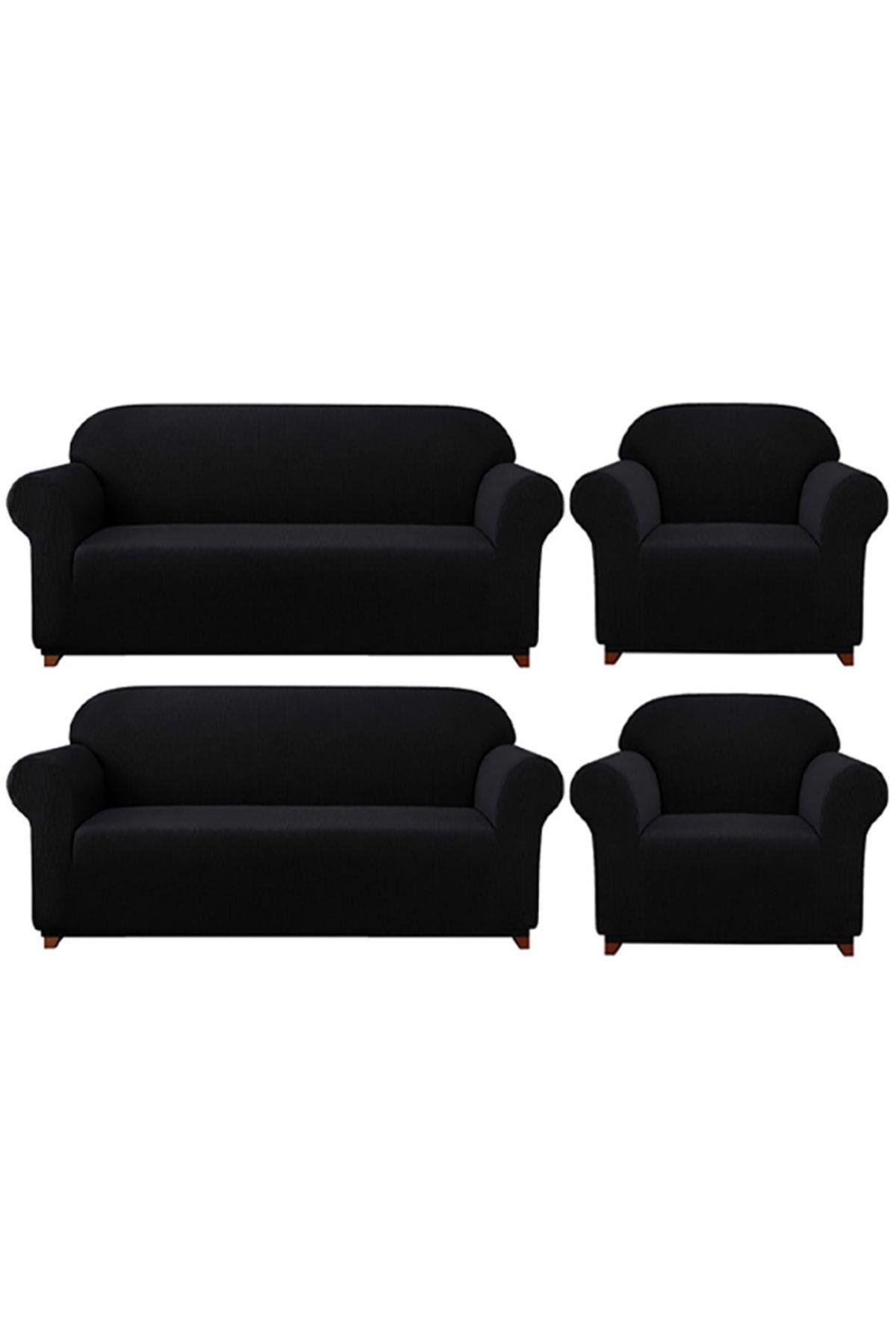 Likrali Koltuk, Kanepe, Çekyat Örtüsü Lastikli, Pitikare Desen3+3+1+1