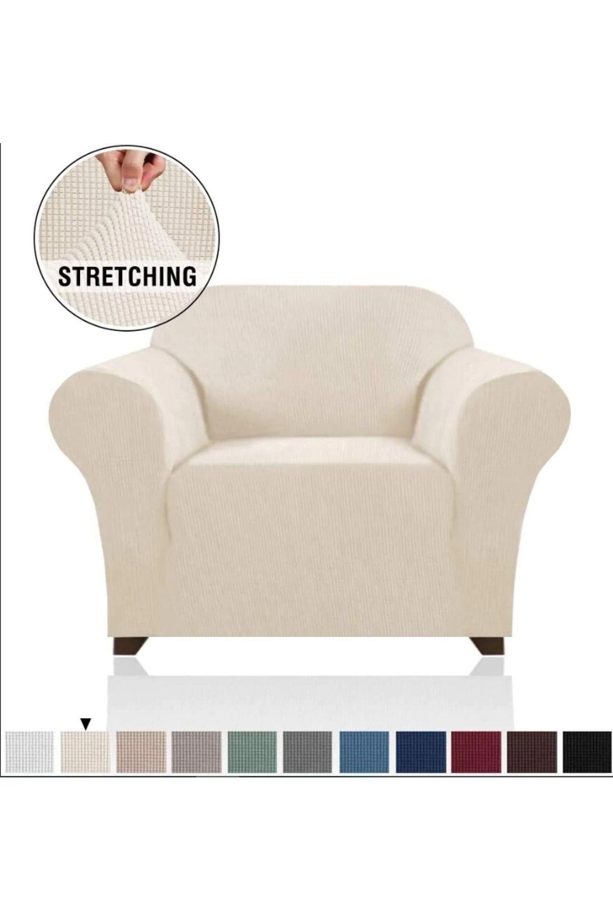 Likrali Koltuk, Kanepe, Çekyat Örtüsü Tek Kişilik Berjer Örtüsü Lastikli