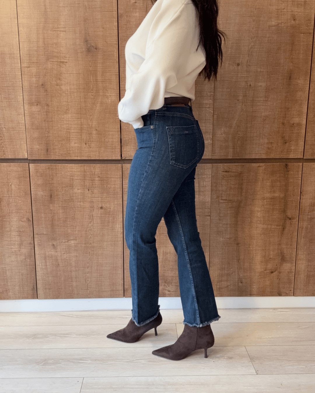 Mini Flare Dark Blue Likralı Premium Jean
