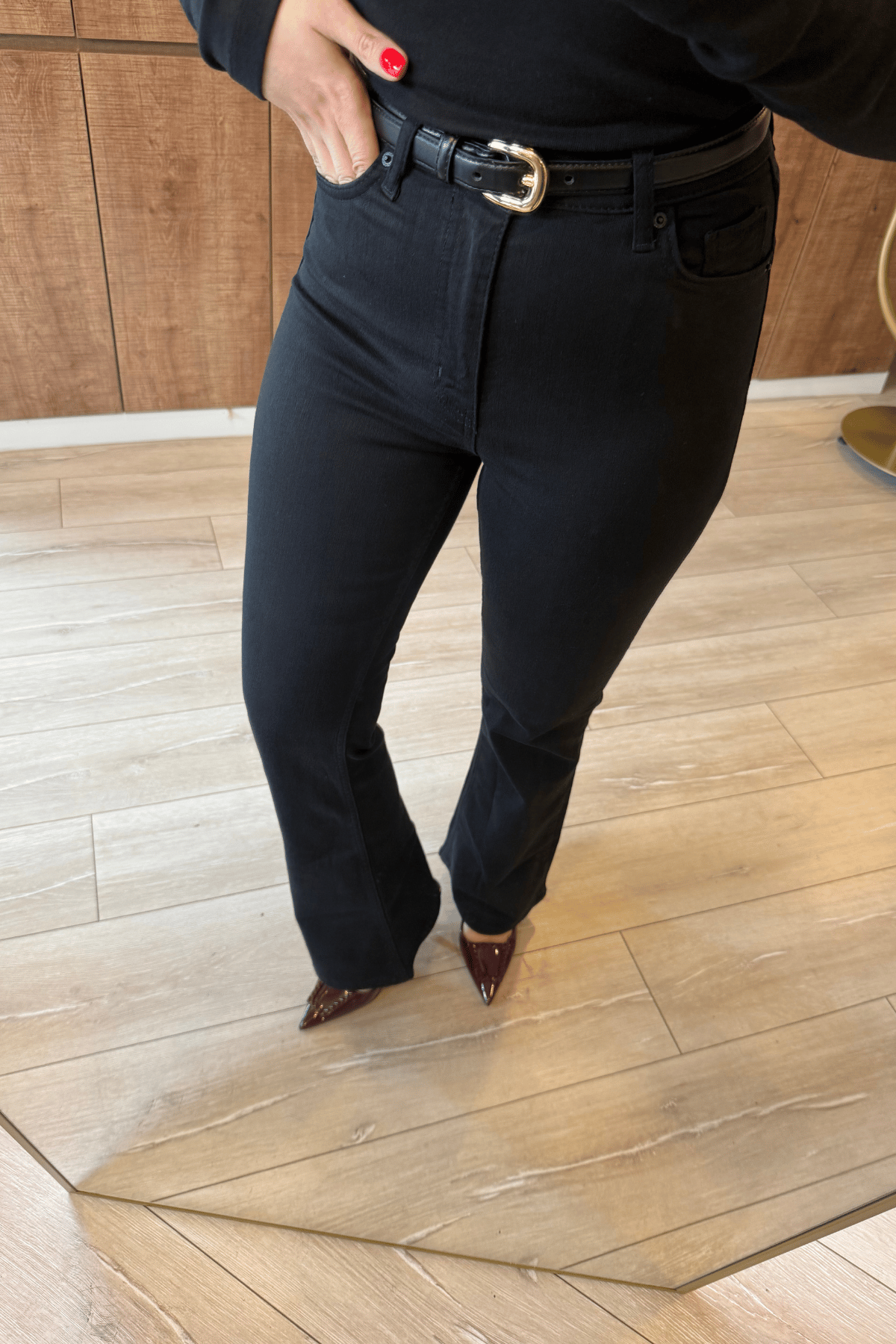 Premium flare siyah jean