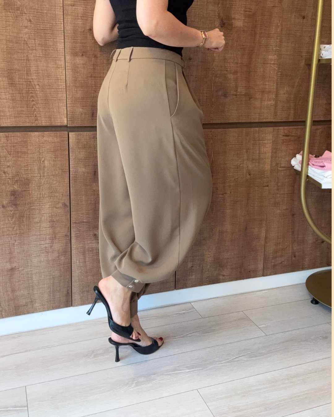 Premium Paça Çıt Detay Dökümlü Pantolon