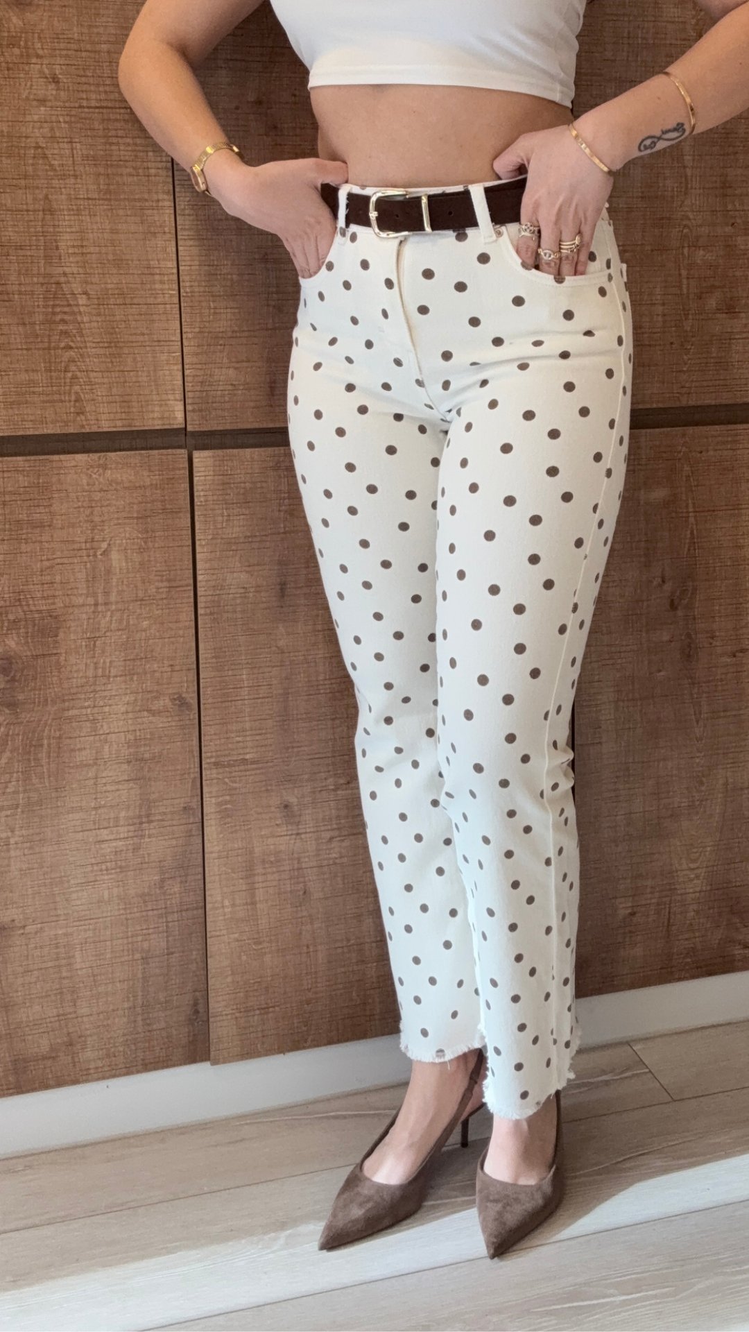Premium Puantiye Flare Jean
