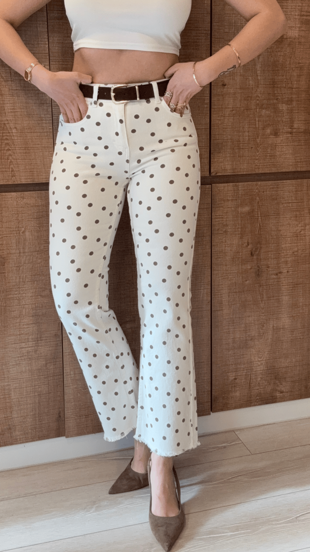 Premium Puantiye Flare Jean