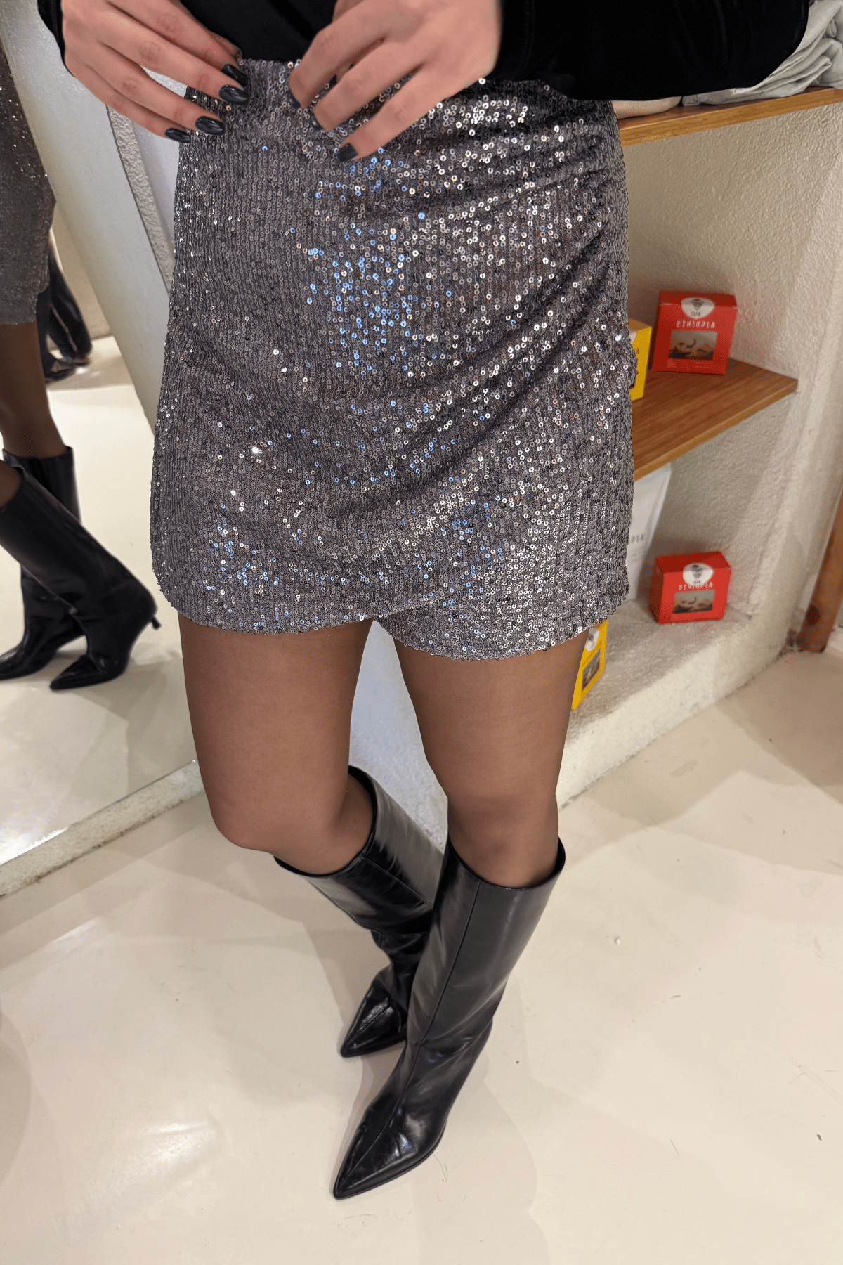 Pul payet şortlu etek