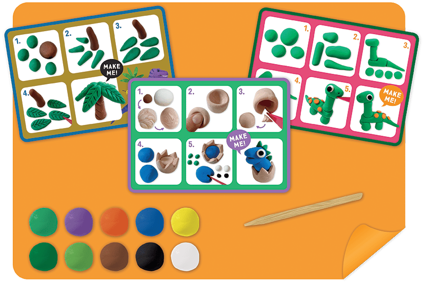 Floss & Rock Clay And Play Hava İle Kuruyan Kil Seti/ Dino