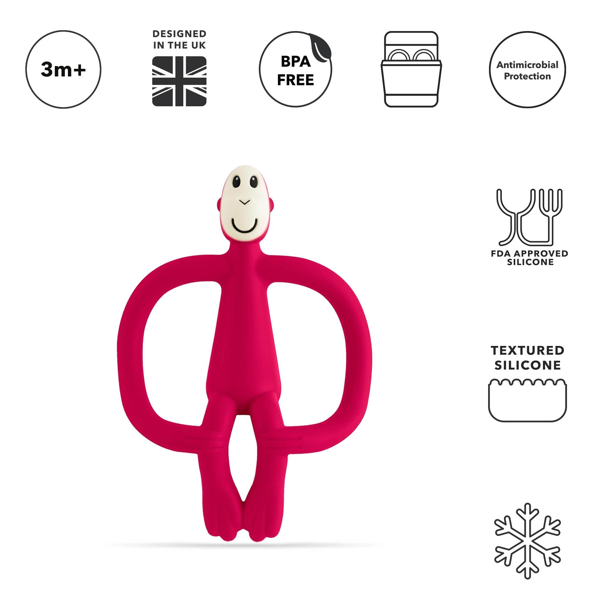 Matchstick Monkey  Silikon Diş Kaşıyıcı/ Monkey (Kirmizi)