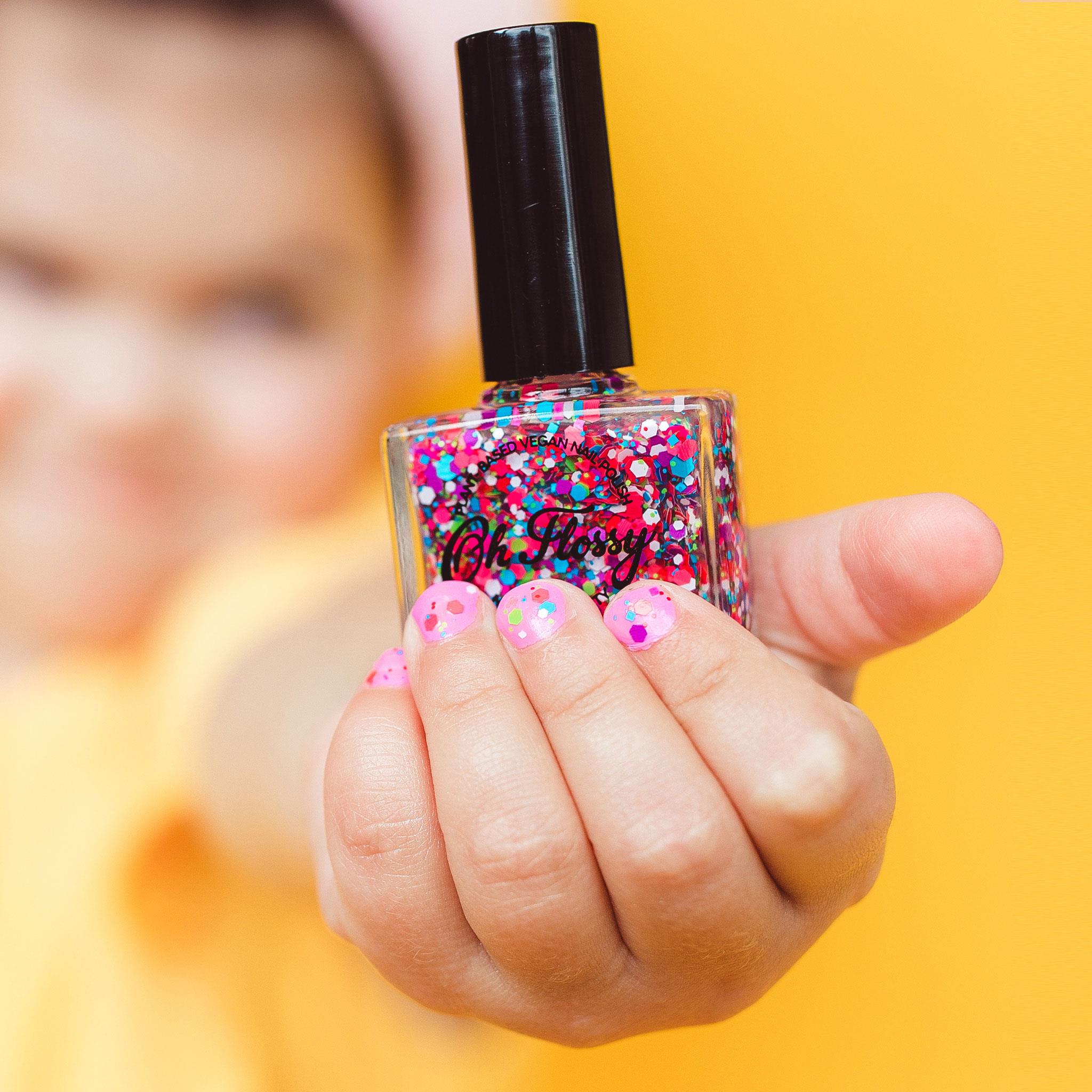 Oh Flossy Çocuk Doğal Oje/ Confetti Glitter
