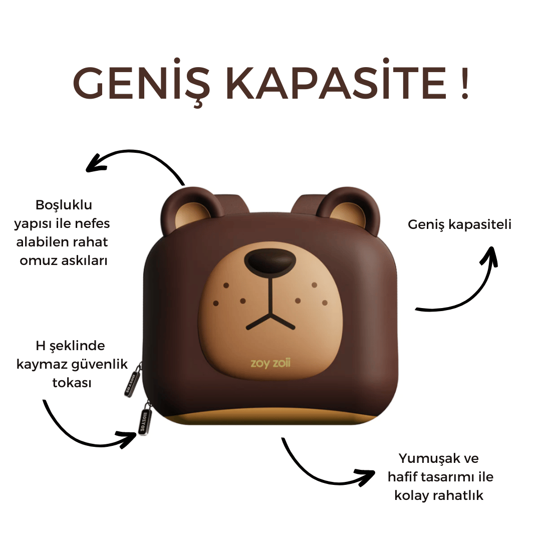 ZOYZOII Forest Serisi Cute Big Brown Sırt Çantası / Bear