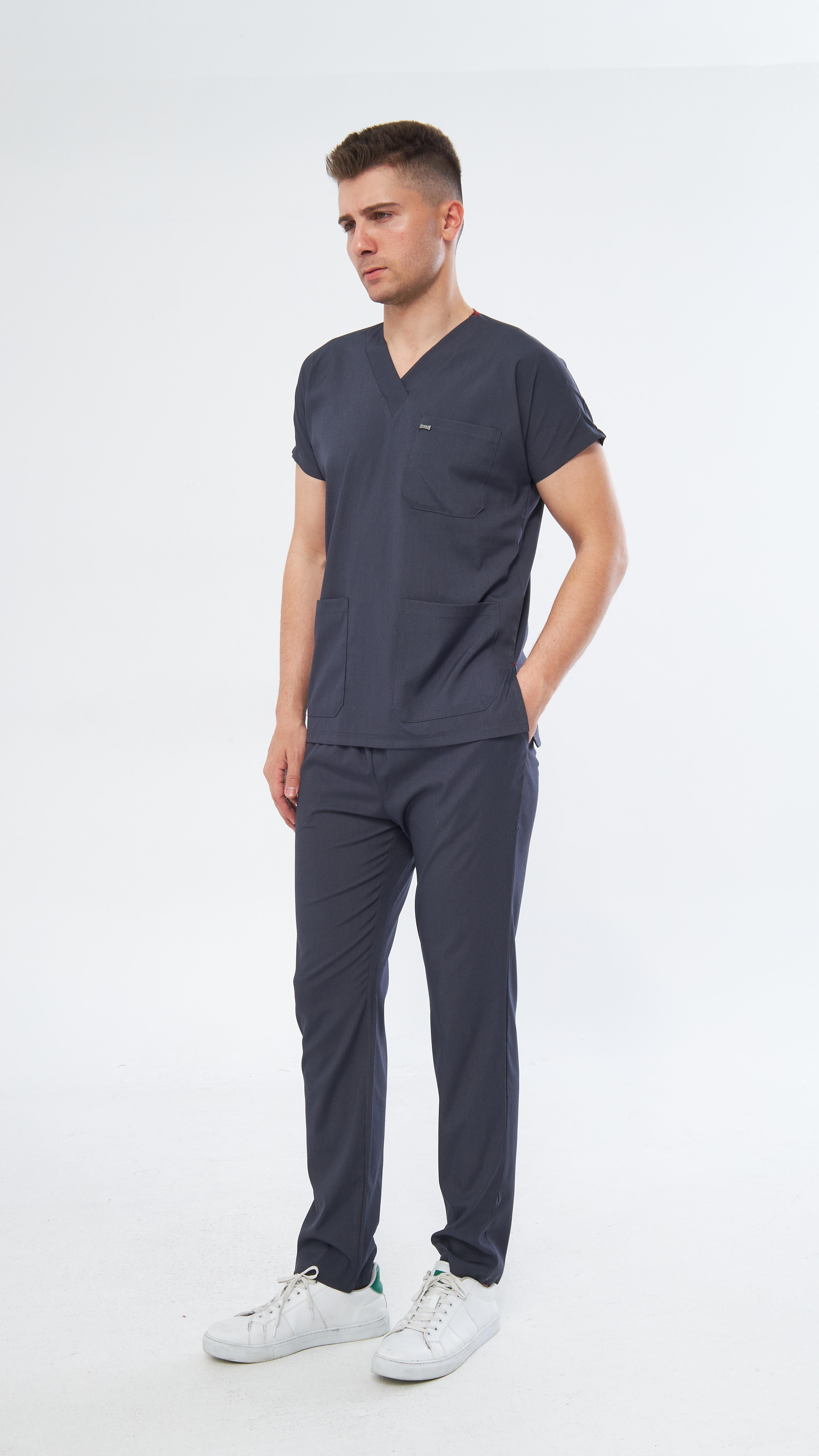 Antrasit Likralı Greys Scrubs TakımTıpmod | Scrubs, Hemşire Forması ve Sabo Terlikte Güvenilir AdresErkek Scrubs Takım