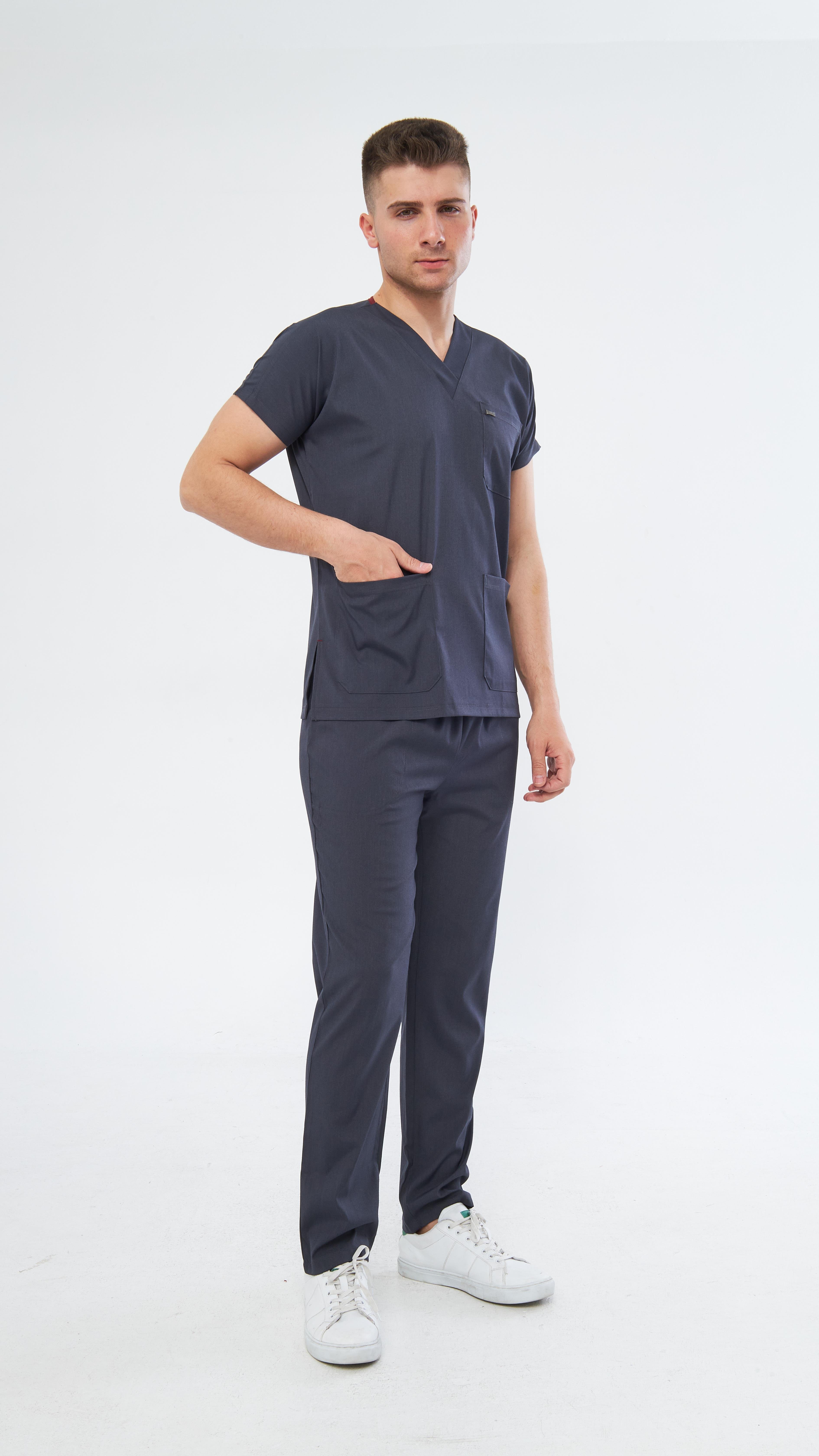 Antrasit Likralı Greys Scrubs TakımTıpmod | Scrubs, Hemşire Forması ve Sabo Terlikte Güvenilir AdresErkek Scrubs Takım